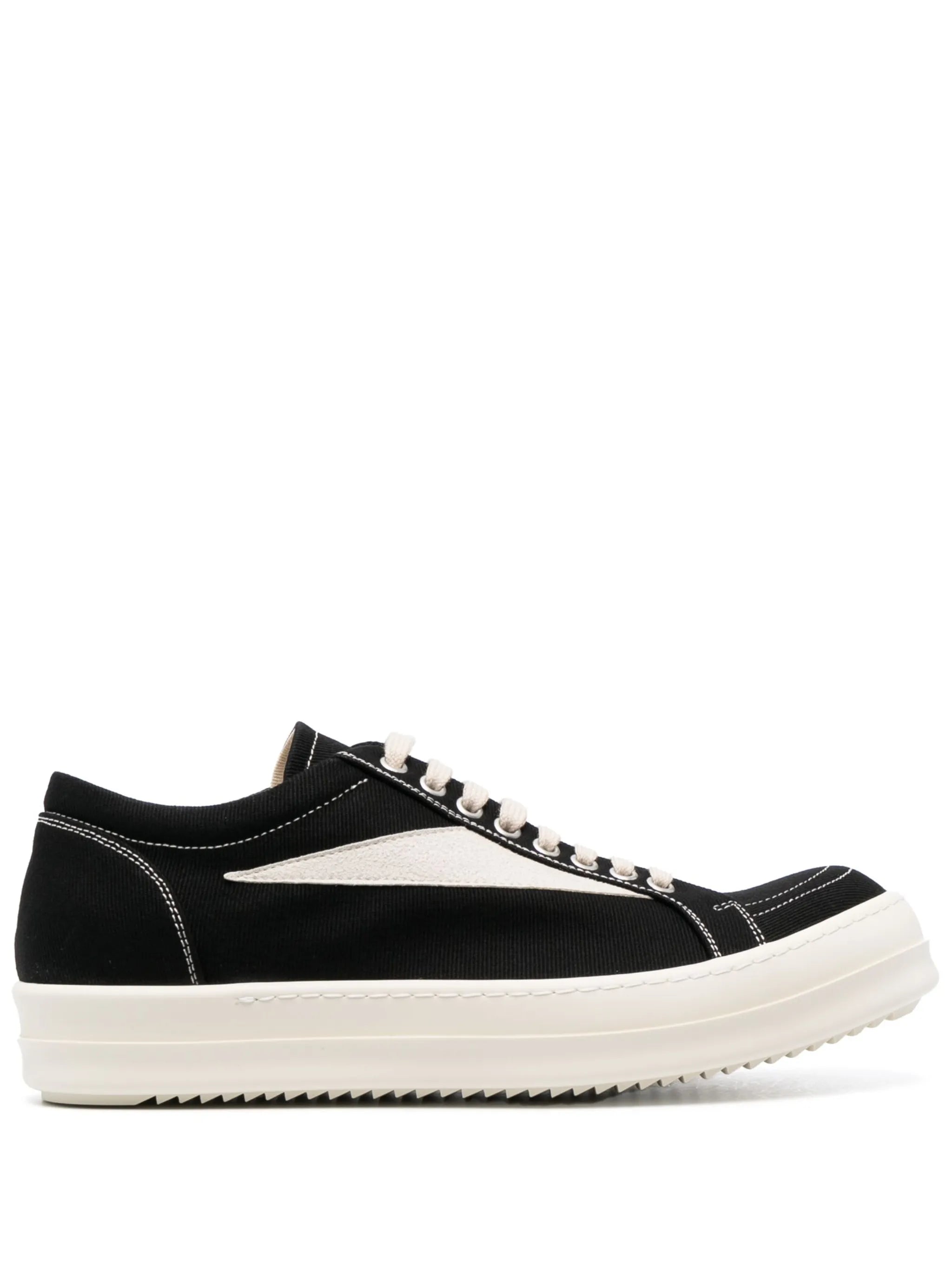 two-tone lace-up leather sneakers