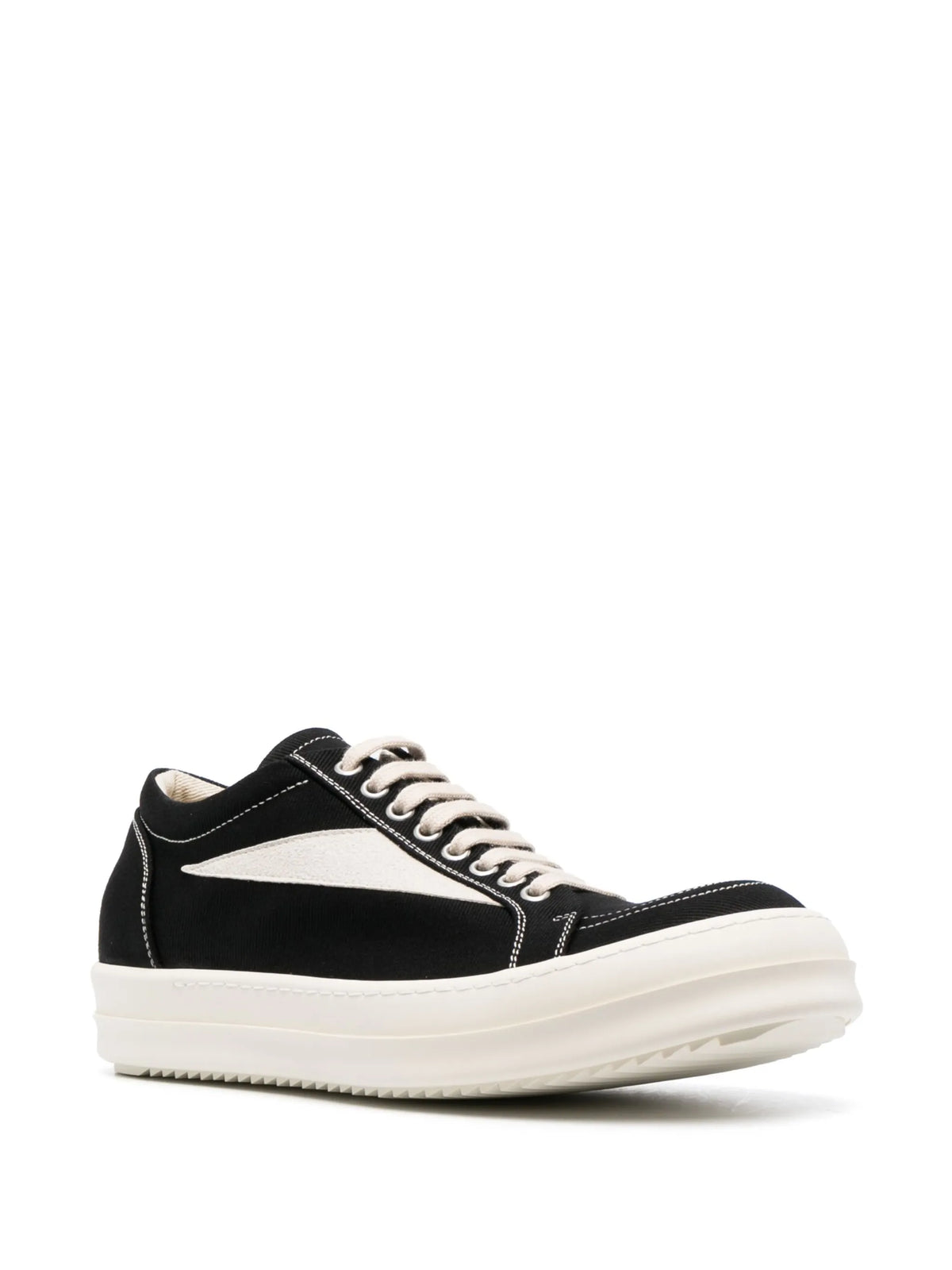 two-tone lace-up leather sneakers