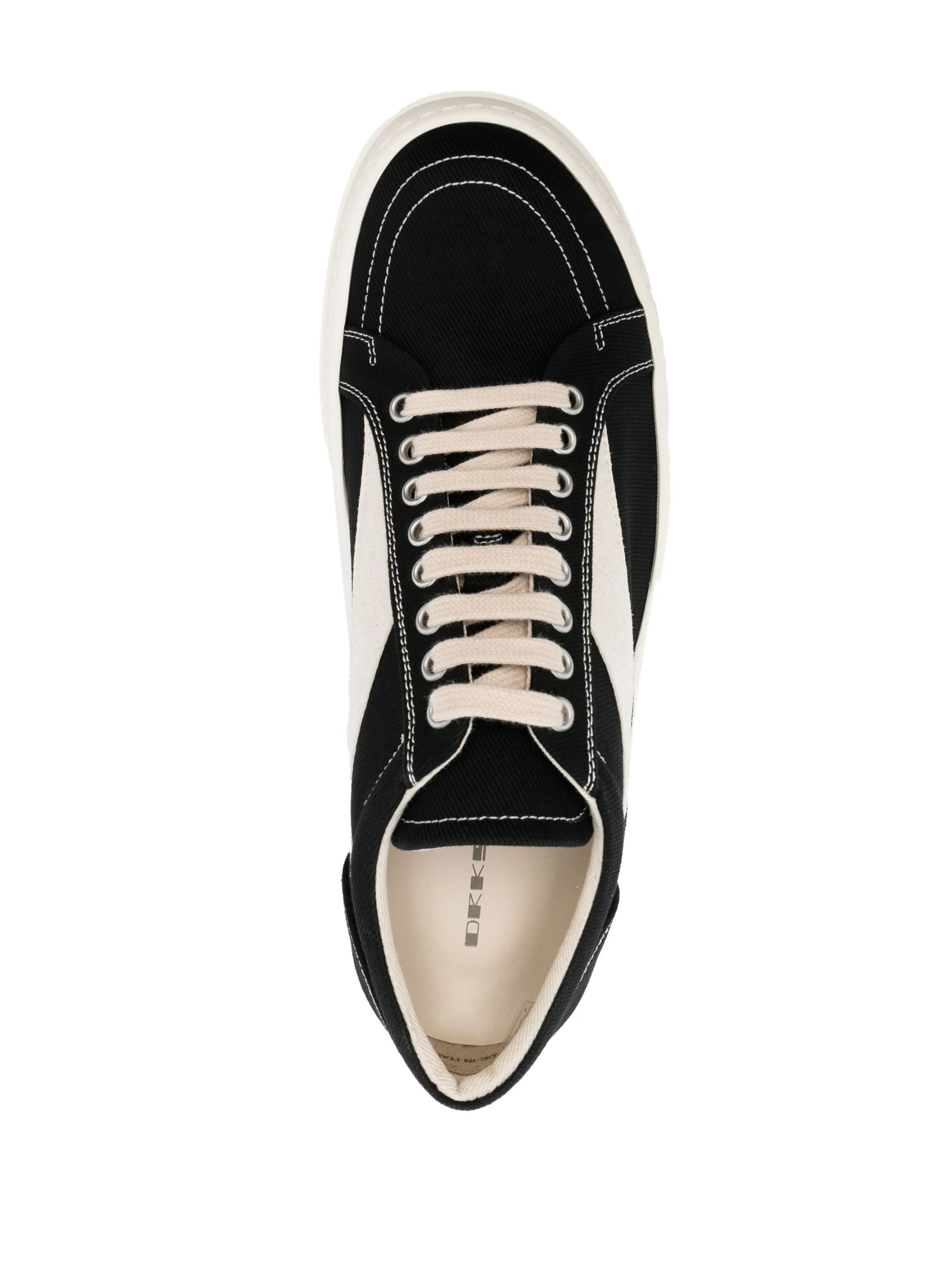 two-tone lace-up leather sneakers