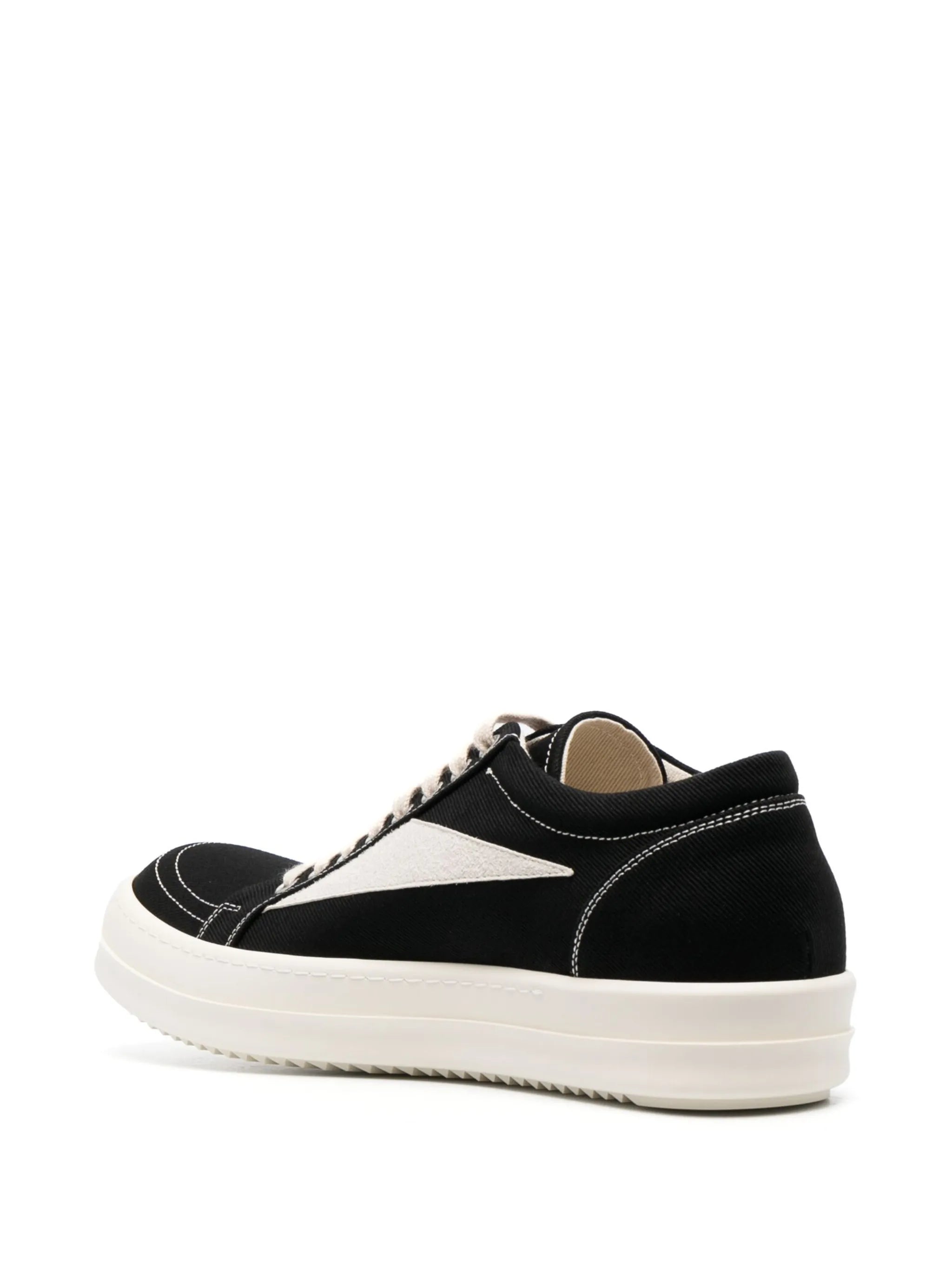 two-tone lace-up leather sneakers
