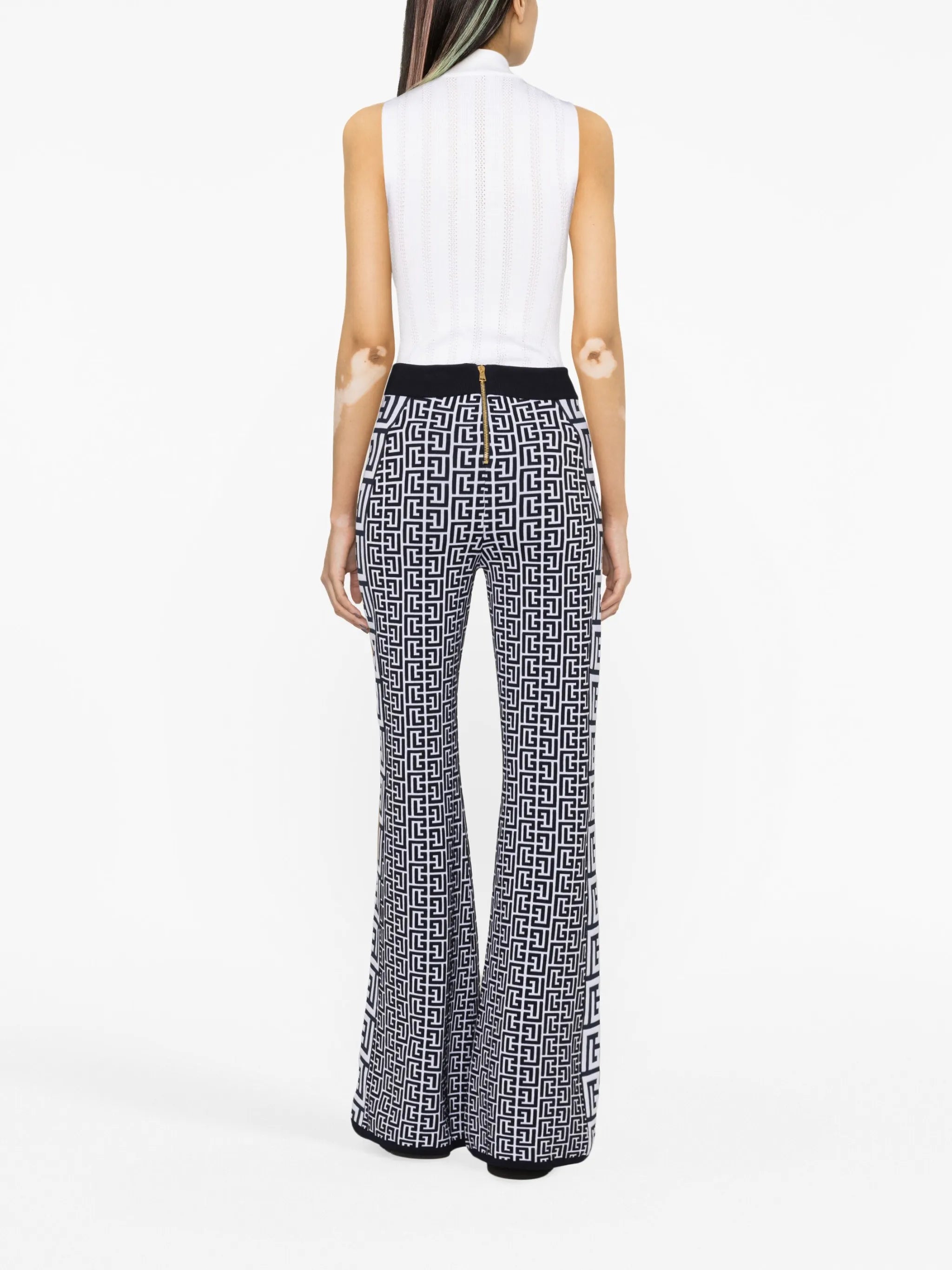 embossed-buttons high-neck top