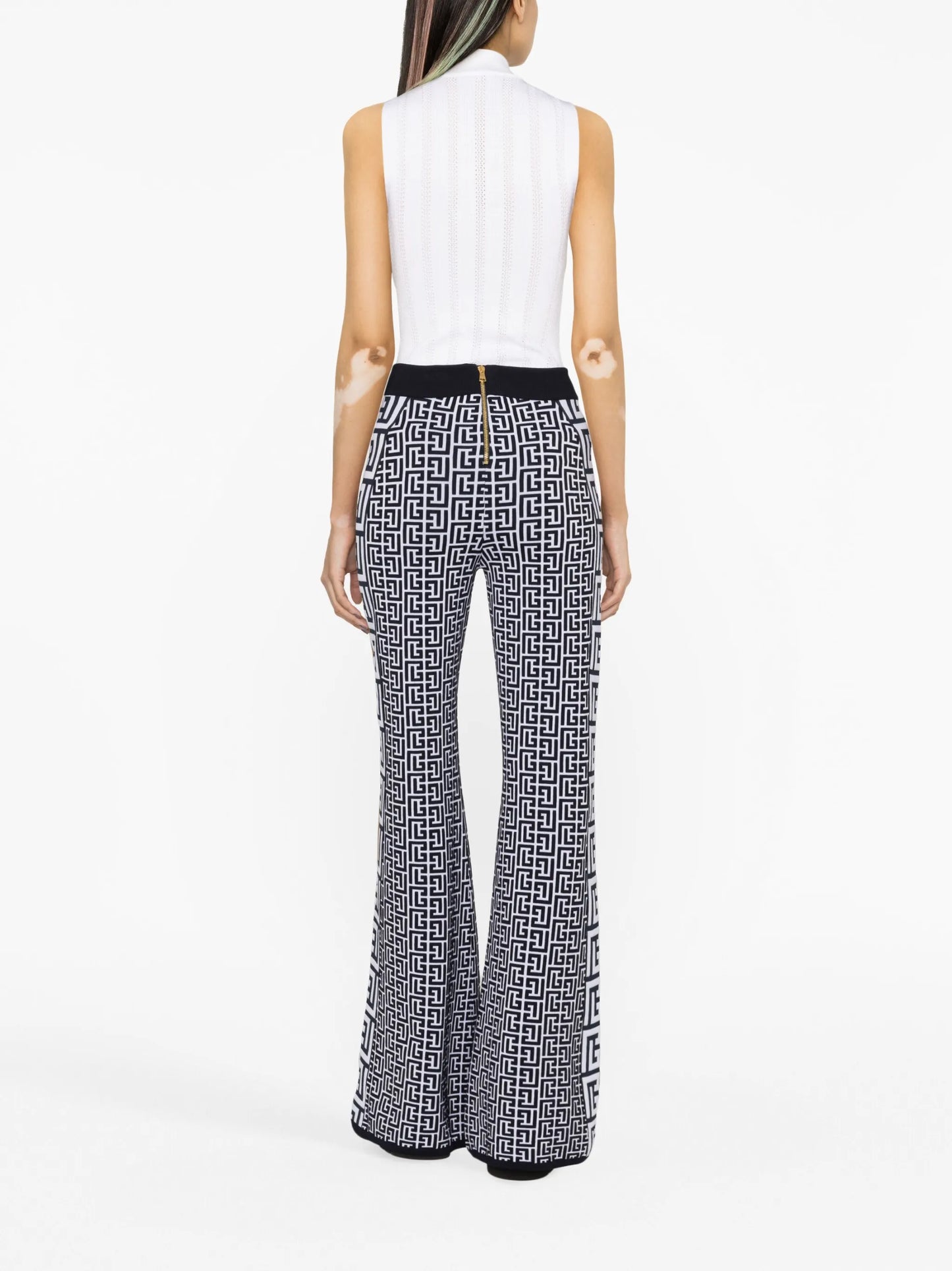 embossed-buttons high-neck top