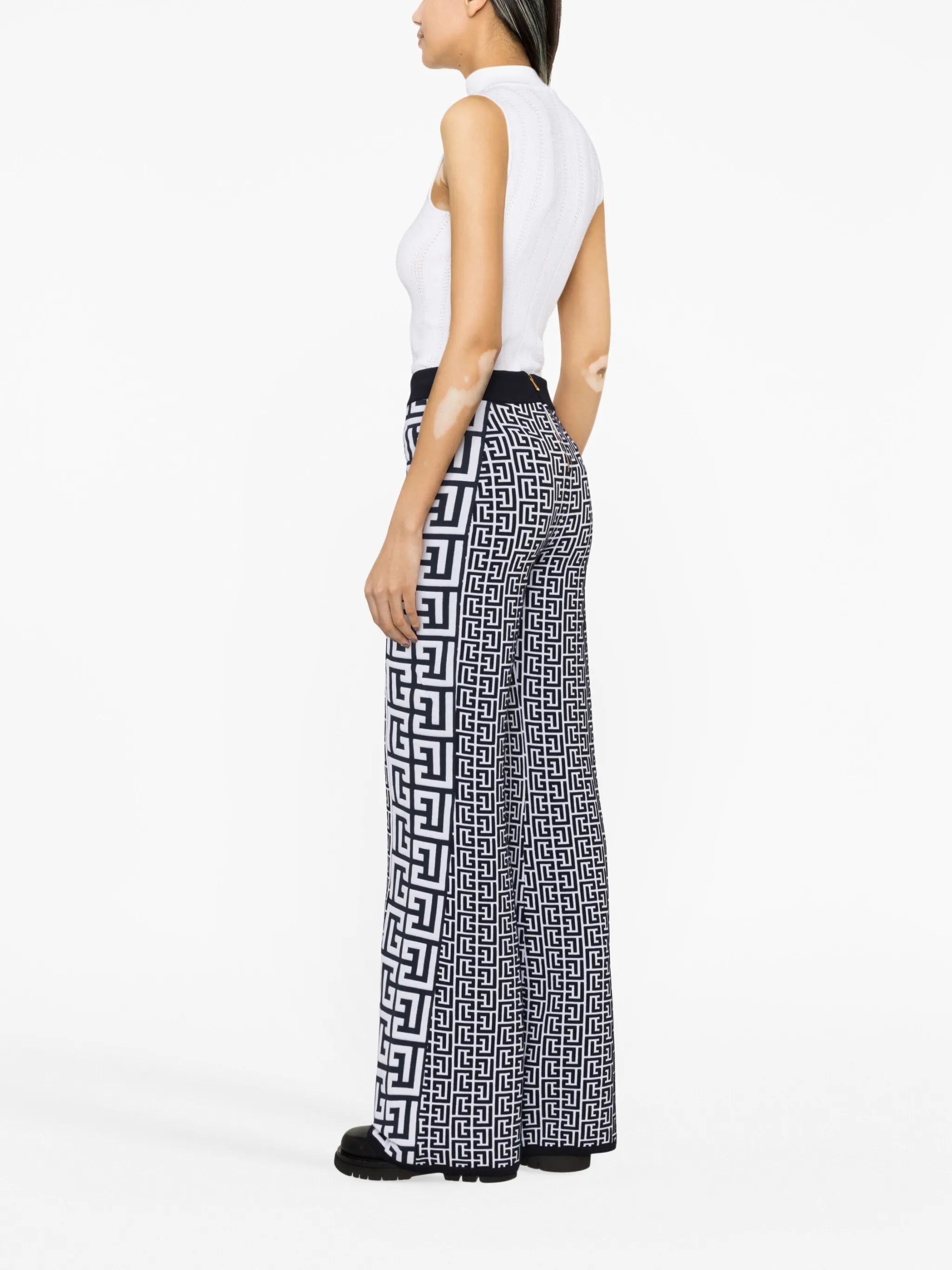 embossed-buttons high-neck top