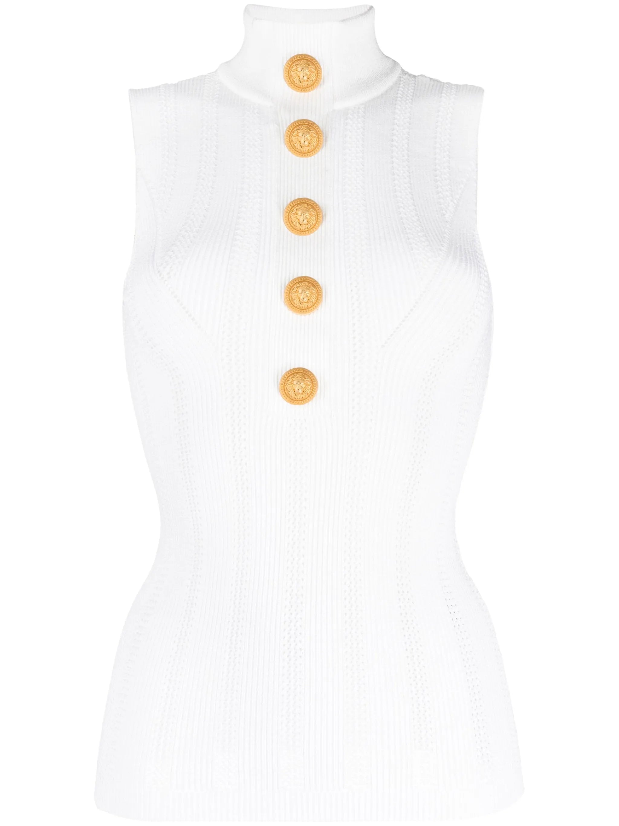 embossed-buttons high-neck top