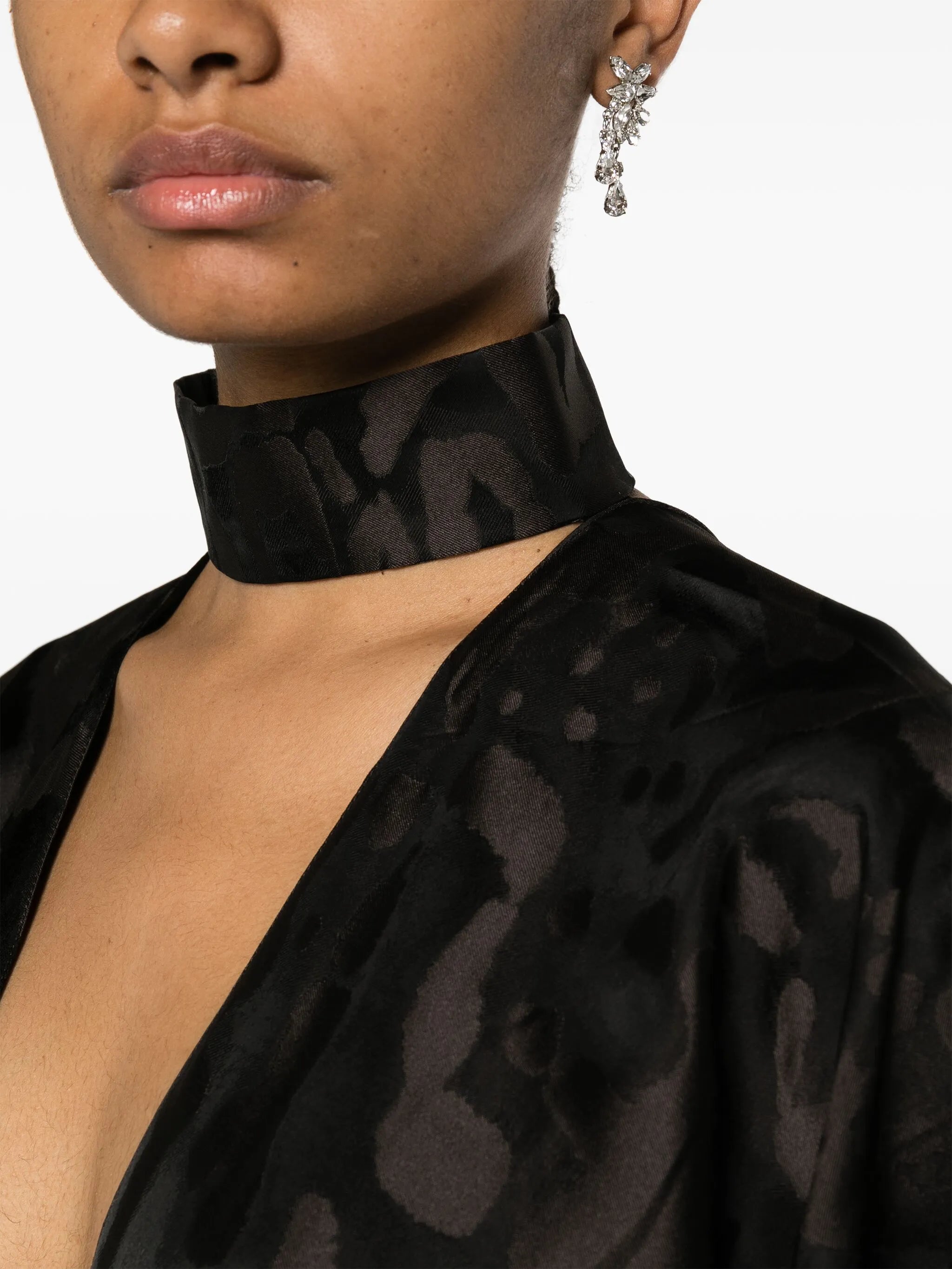 Ooo cheetah-jacquard kaftan
