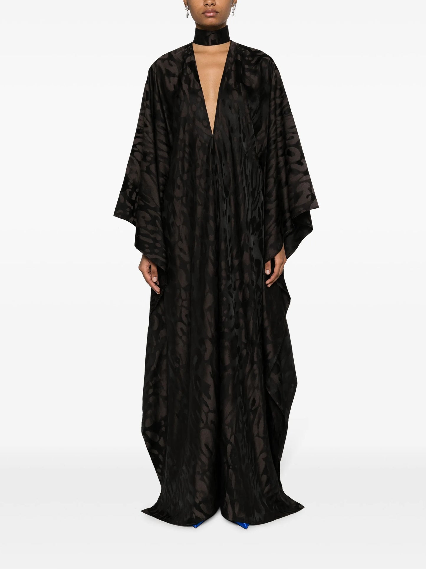 Ooo cheetah-jacquard kaftan