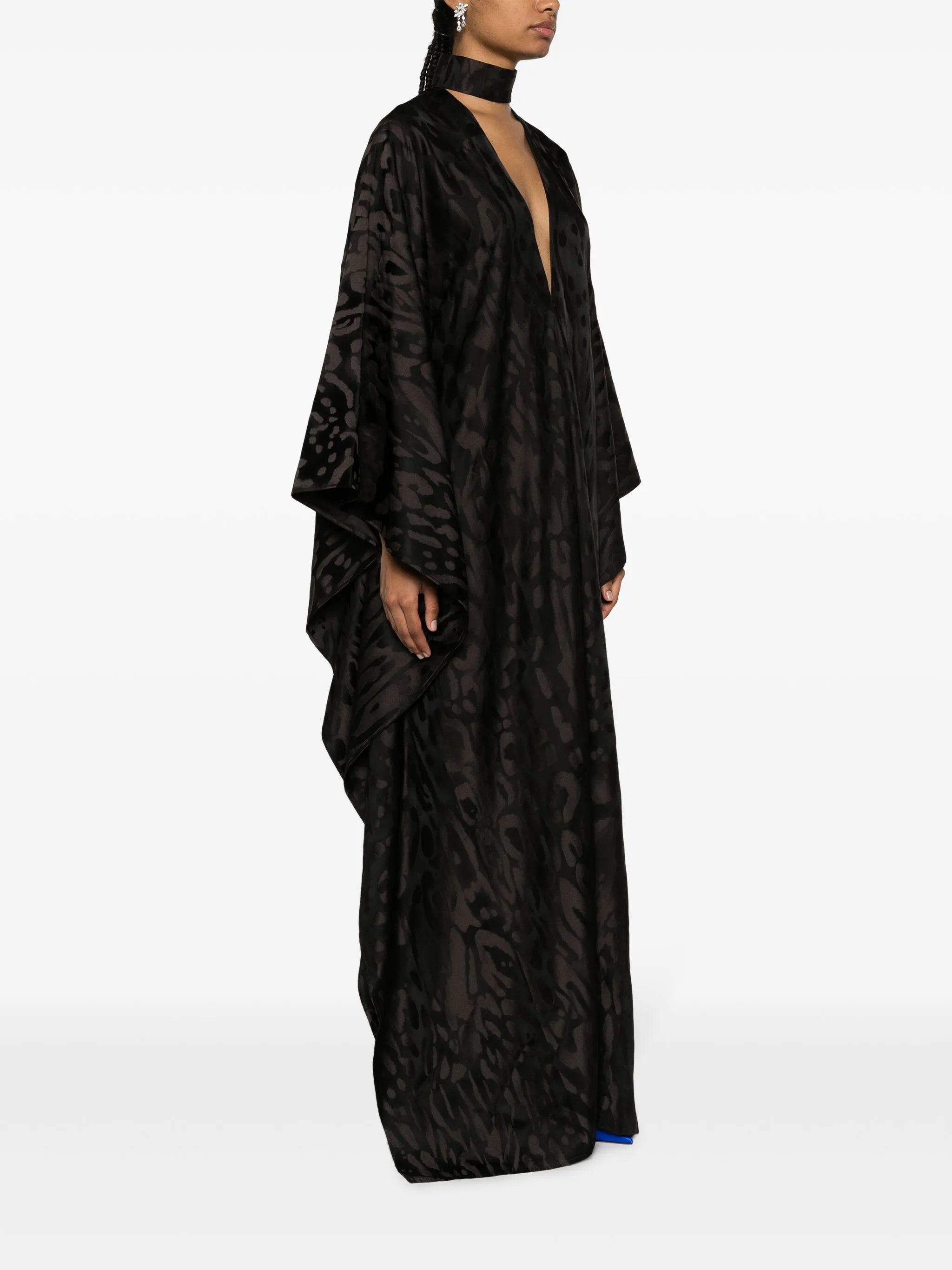 Ooo cheetah-jacquard kaftan