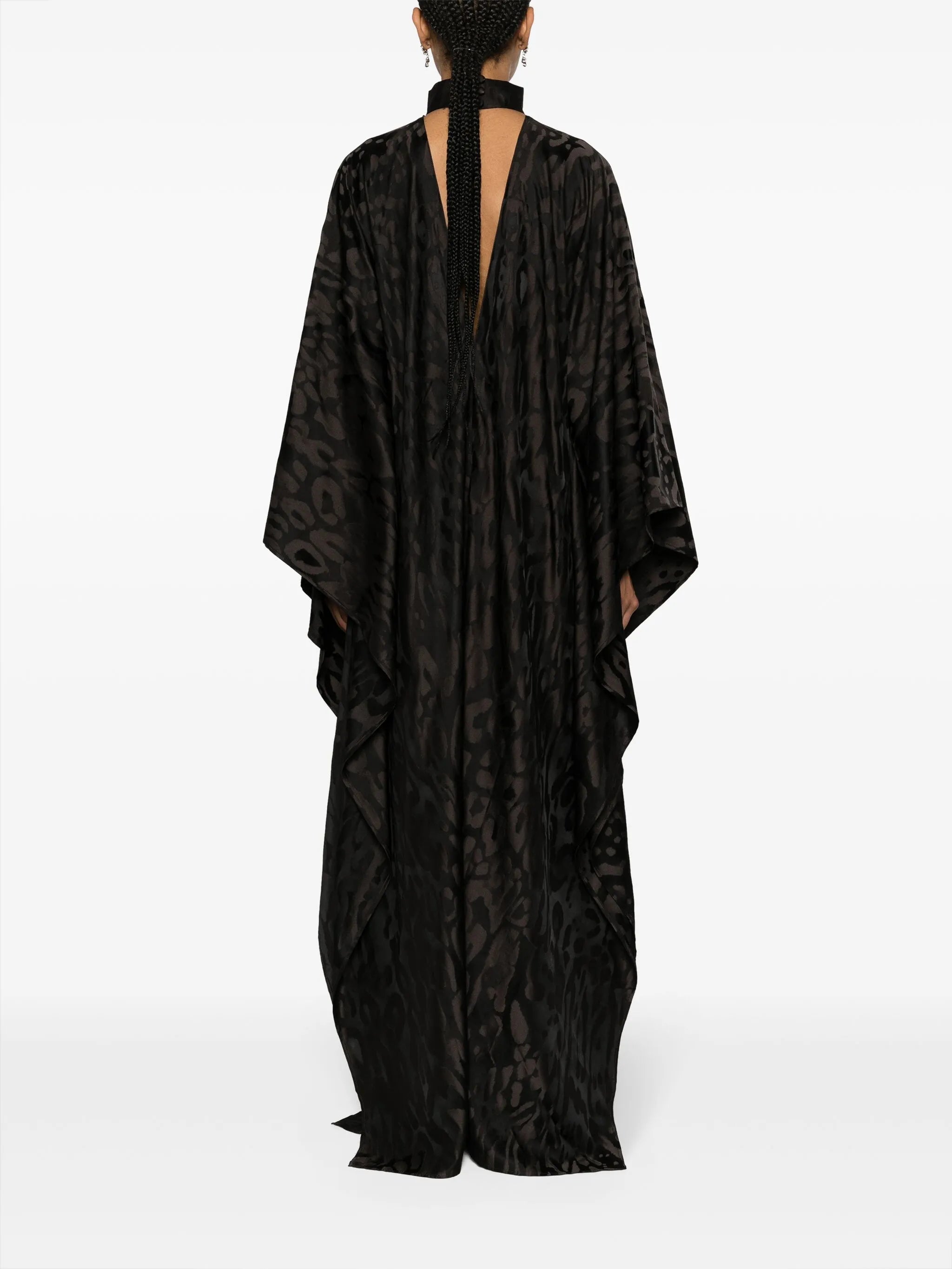Ooo cheetah-jacquard kaftan