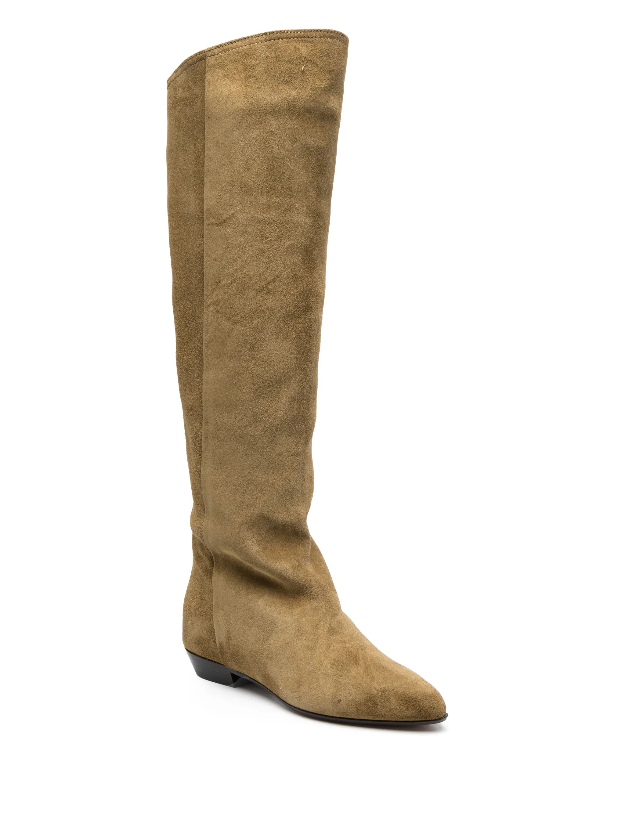 Skarlet suede knee boots