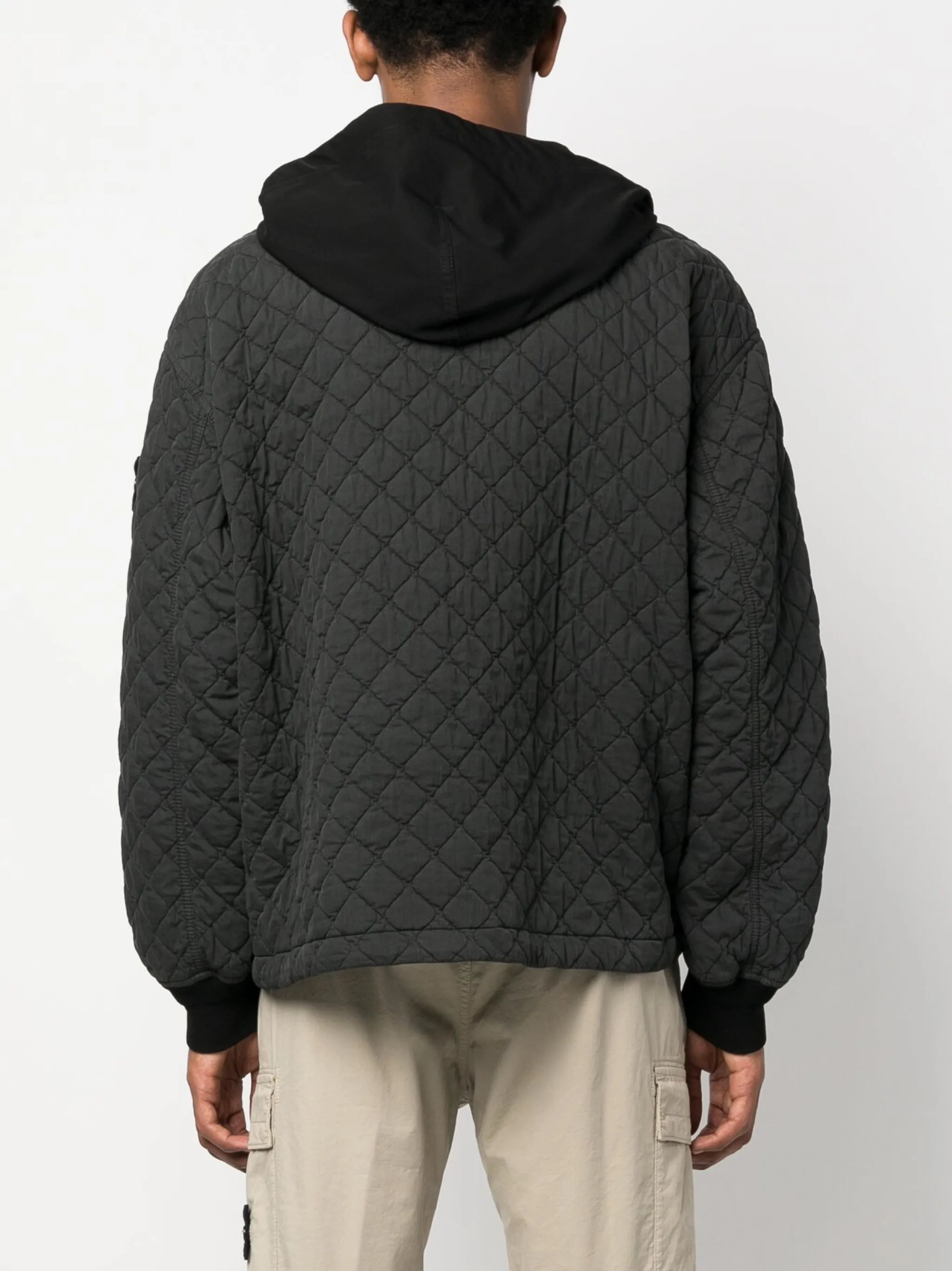 quilted hooded zip-up jacket
