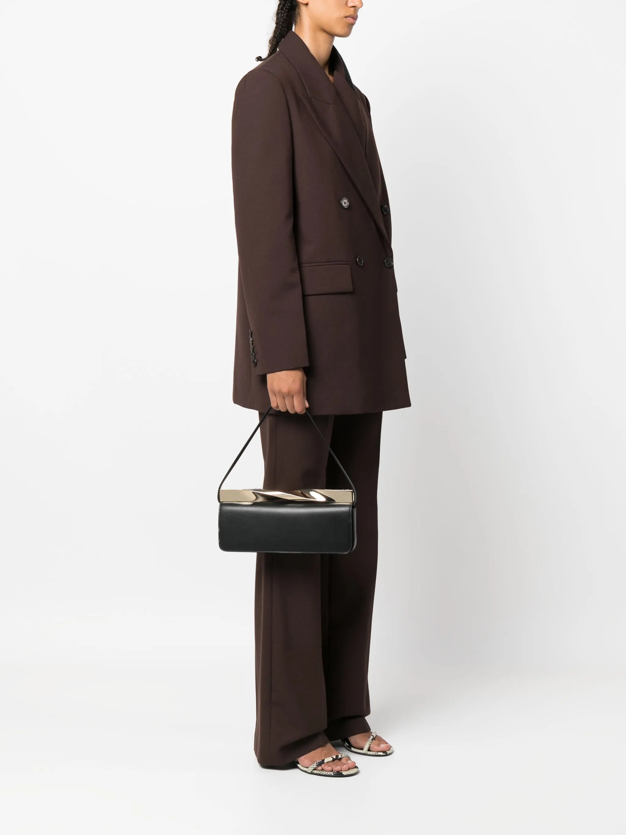 Twist leather shoulder bag