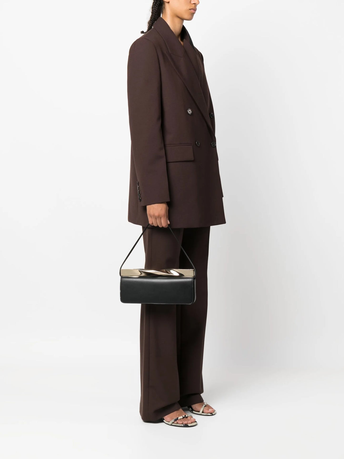 Twist leather shoulder bag