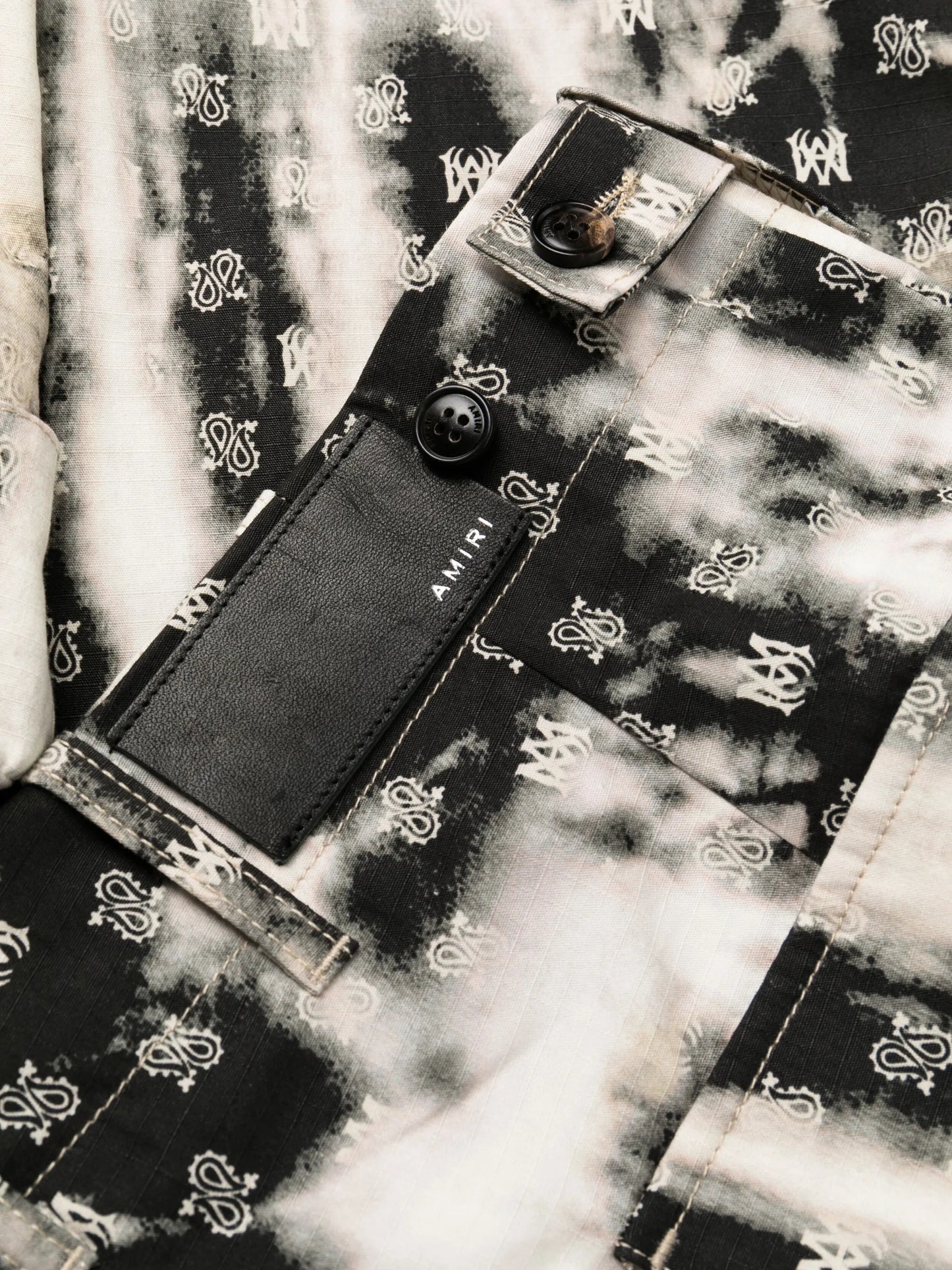 monogram-pattern cotton cargo trousers