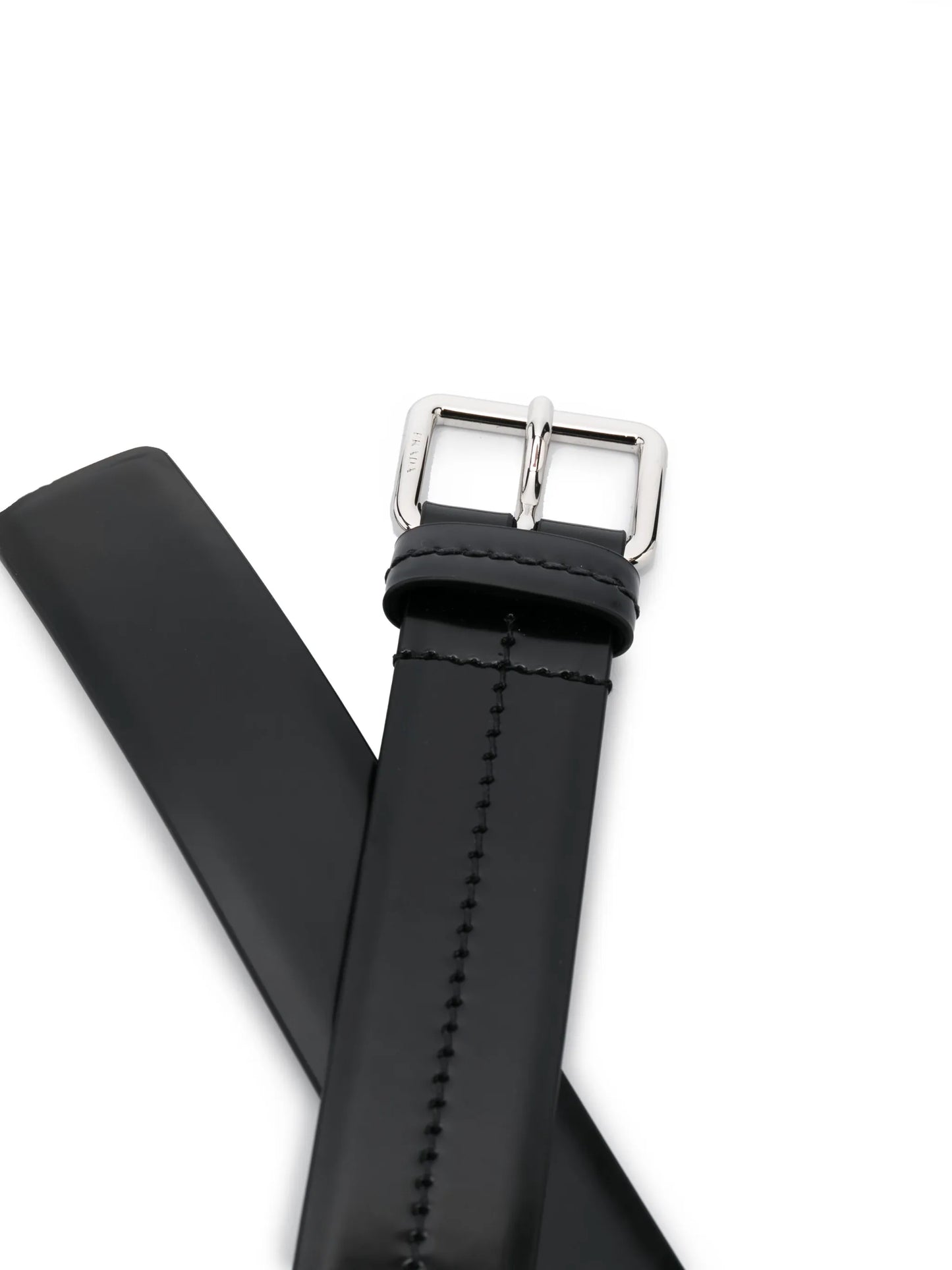 logo-engraved leather belt