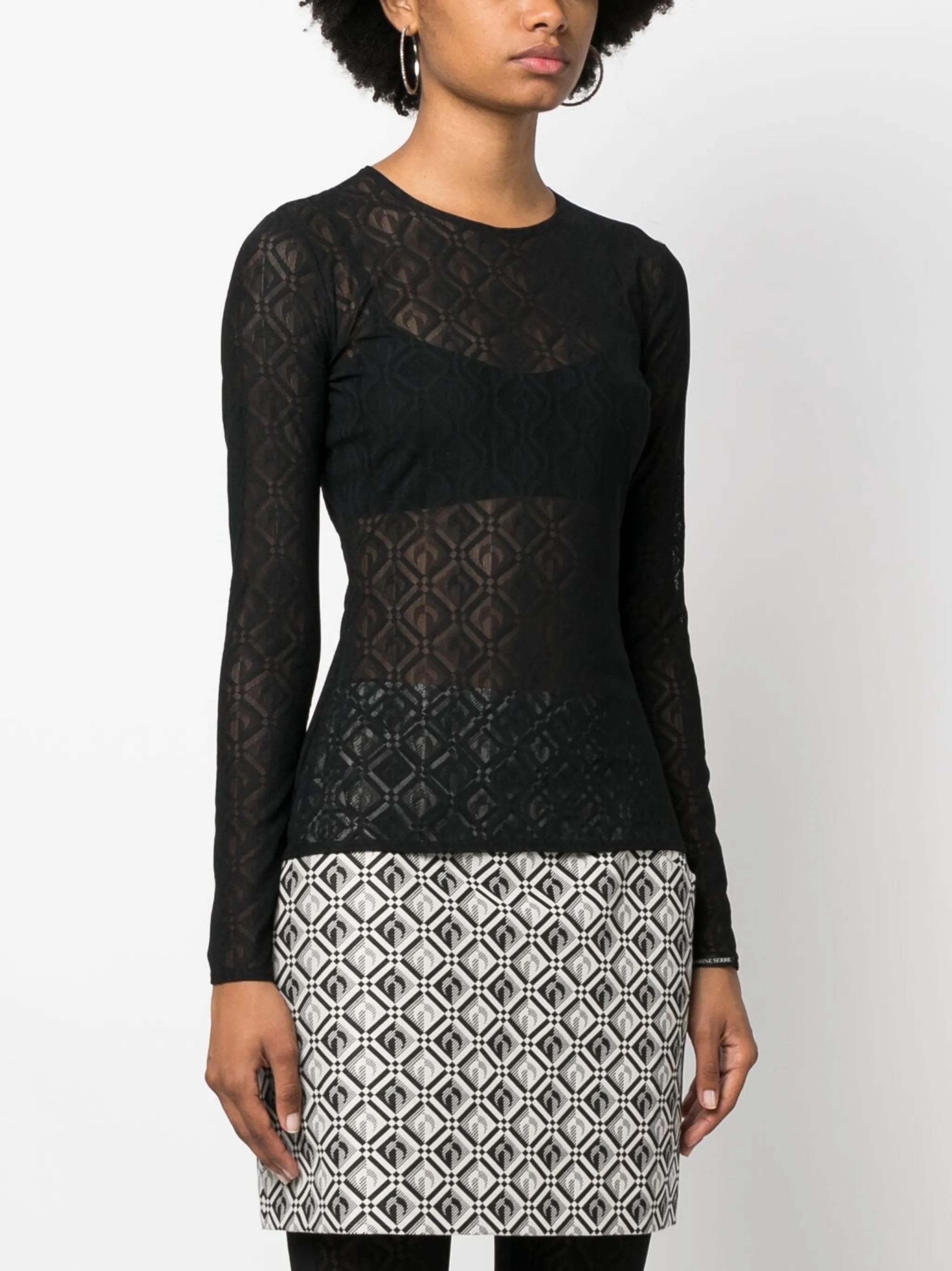 Second Skin mesh jacquard top
