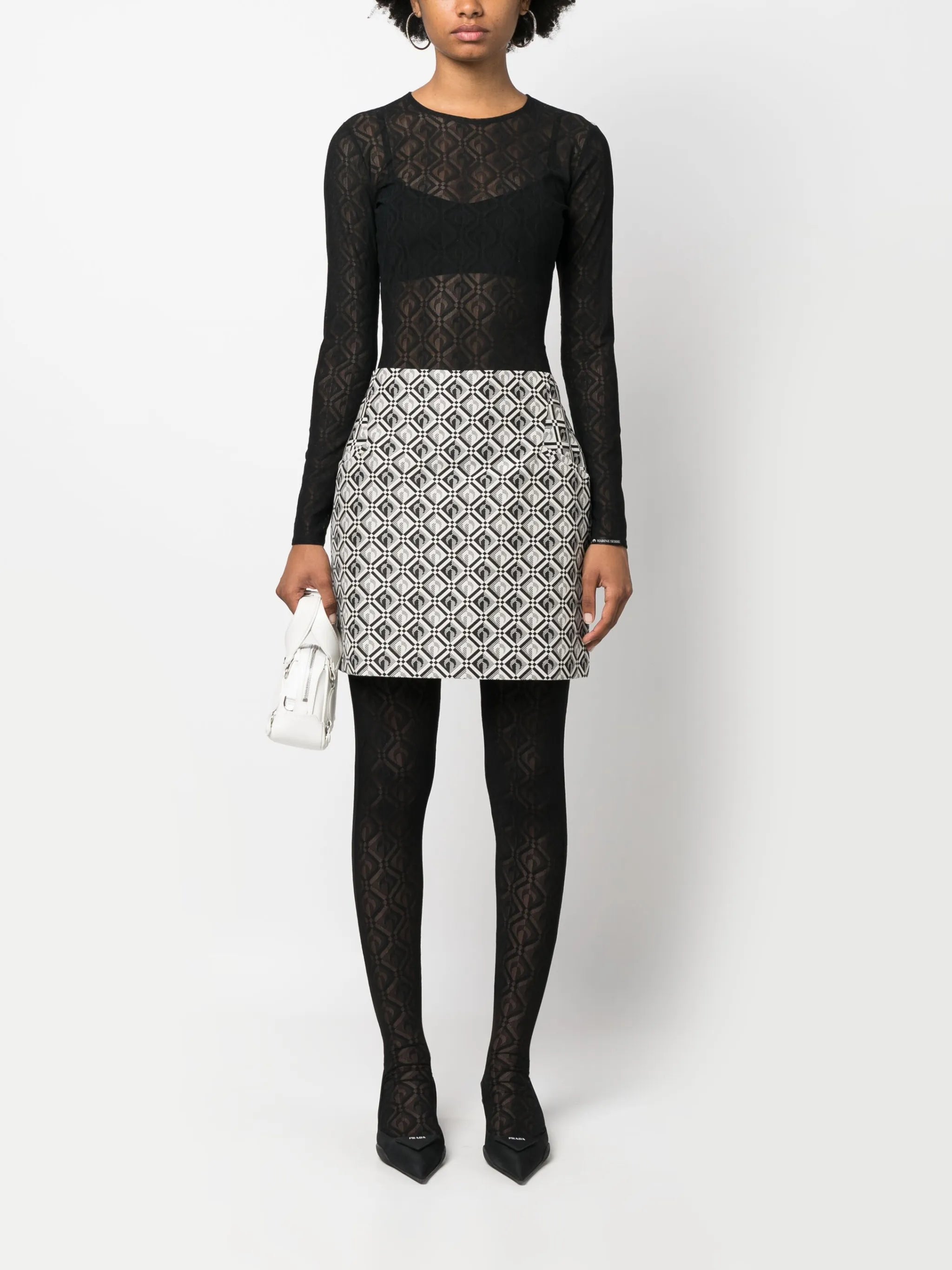 Second Skin mesh jacquard top