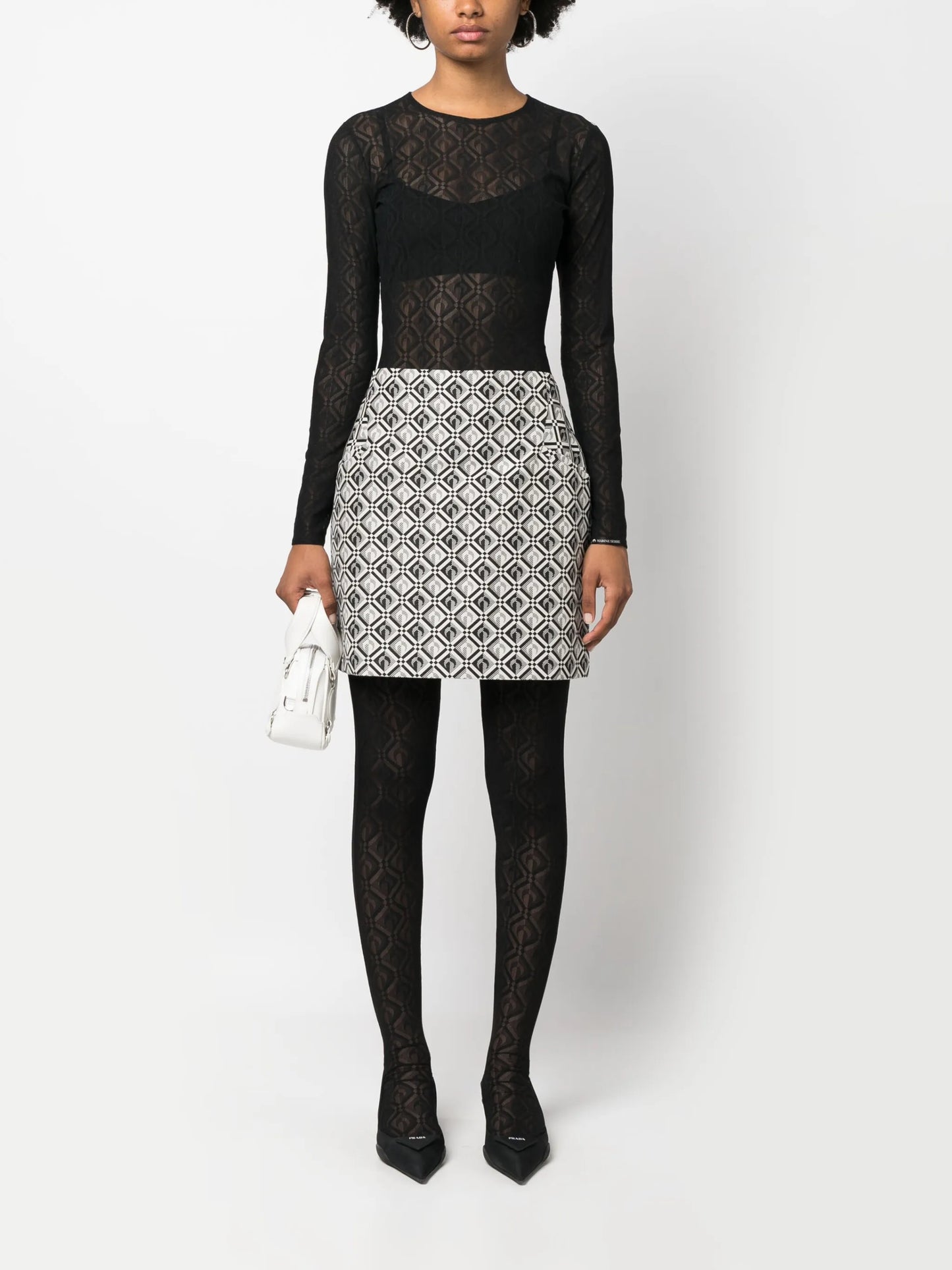 Second Skin mesh jacquard top