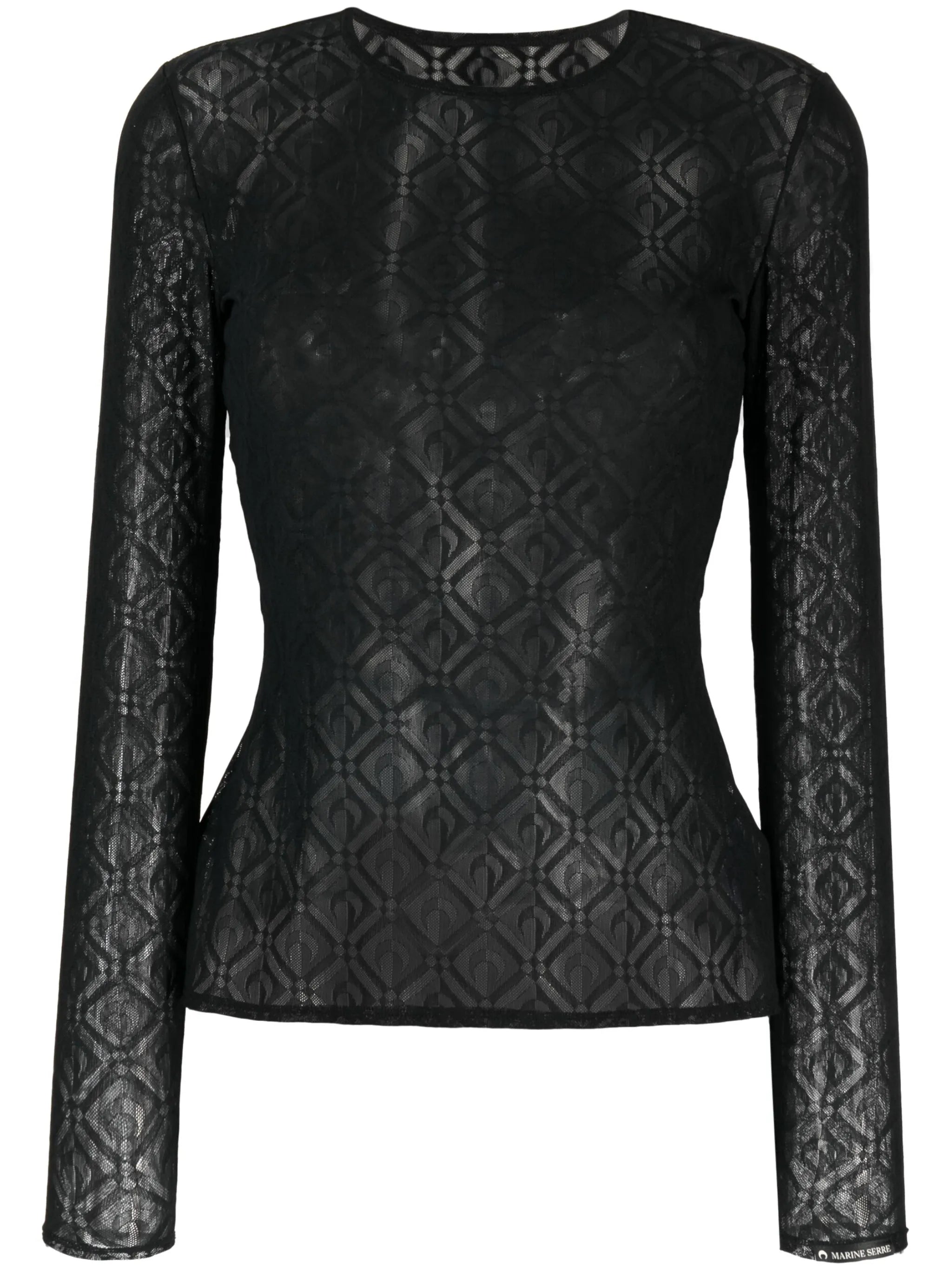 Second Skin mesh jacquard top