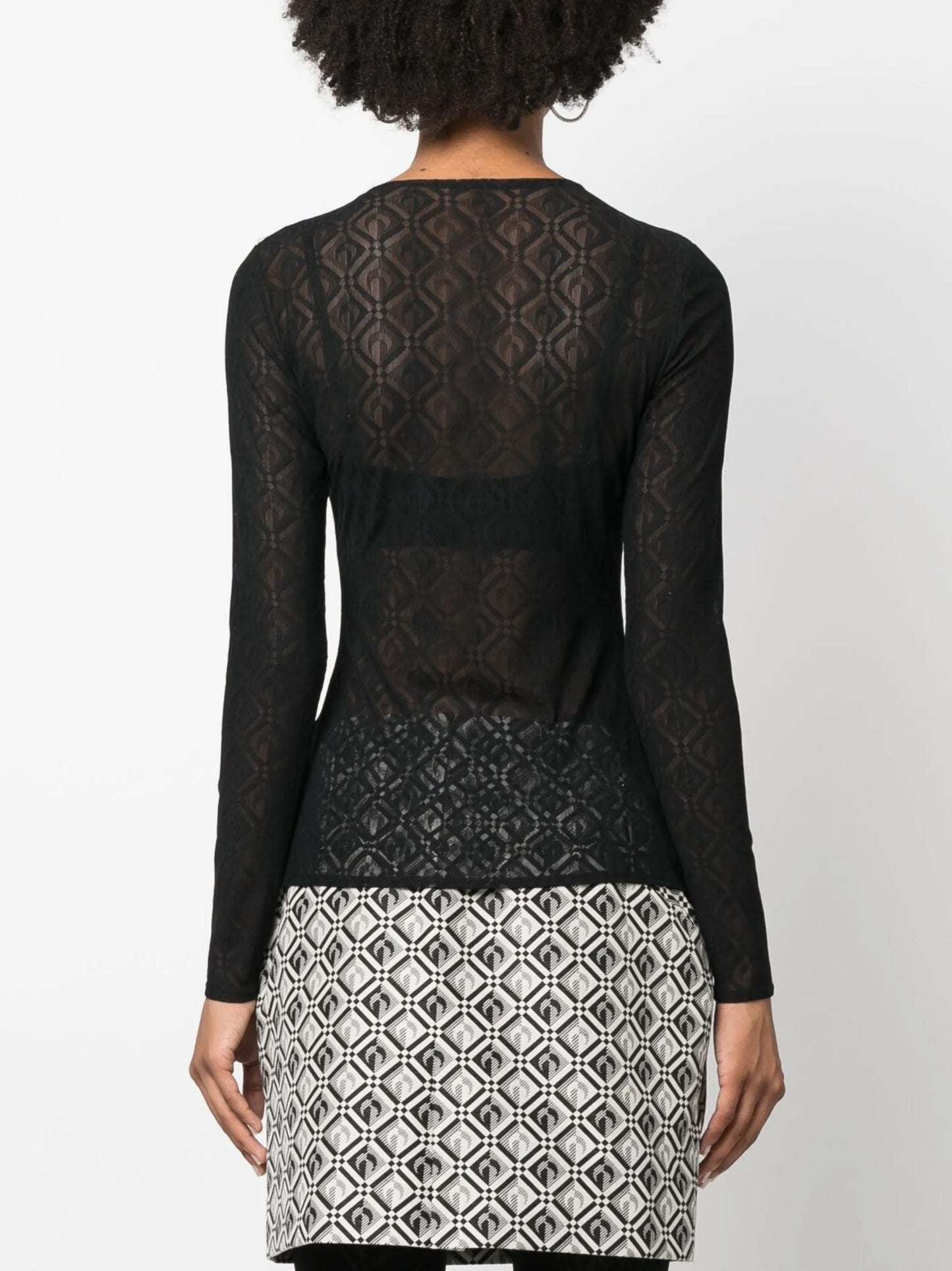 Second Skin mesh jacquard top