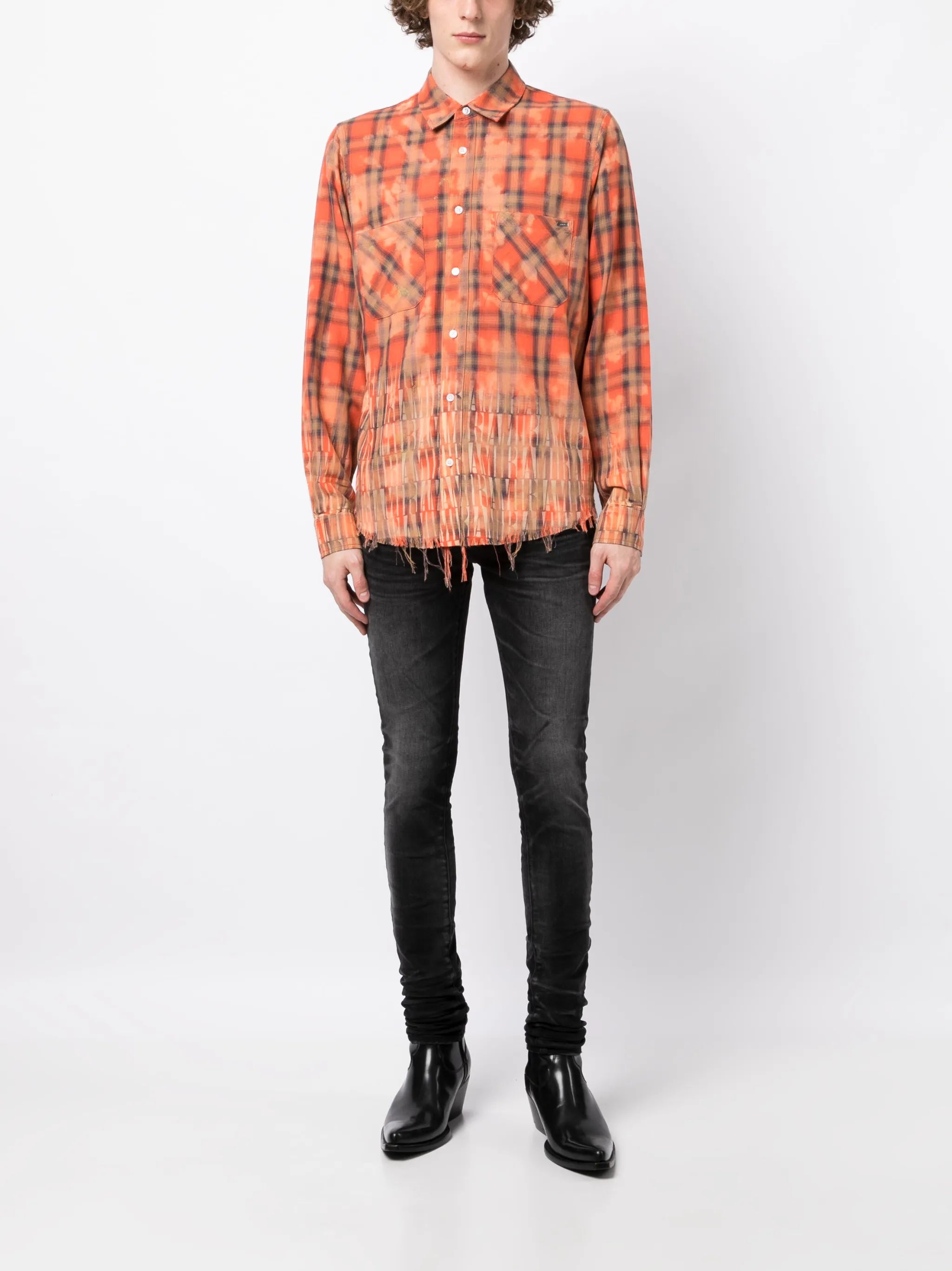 Stack whiskered skinny jeans