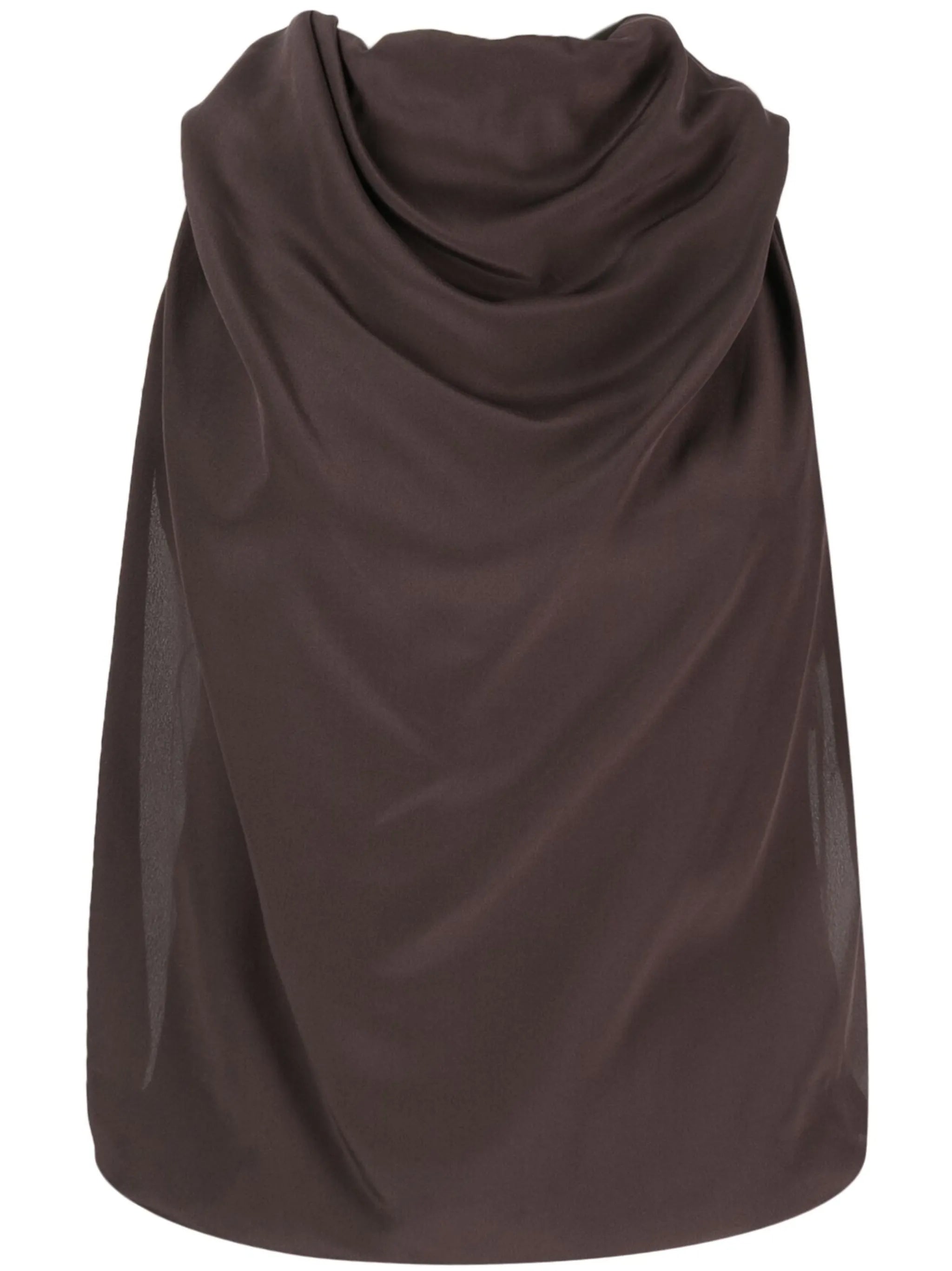 draped sleeveless silk top