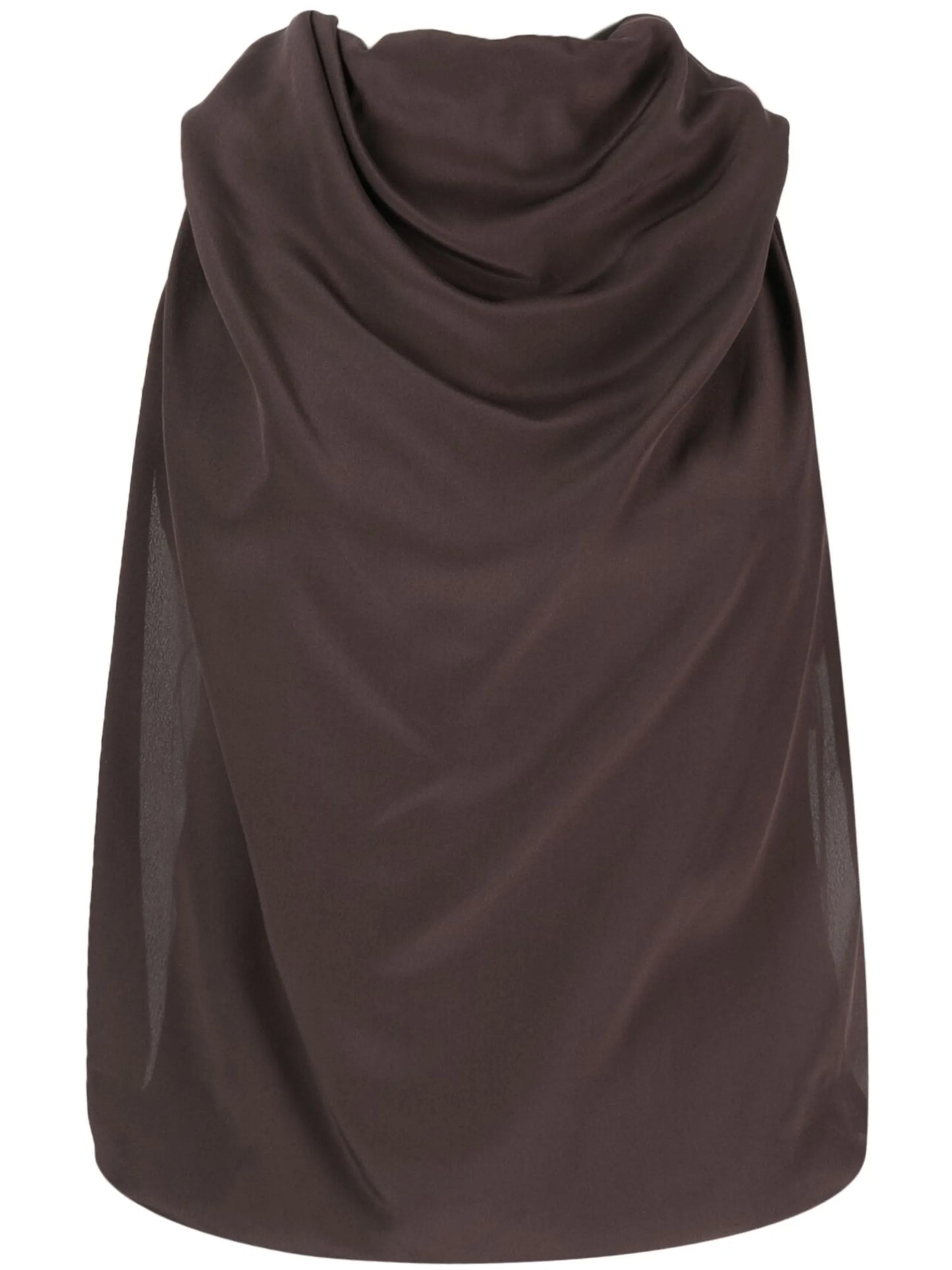 draped sleeveless silk top
