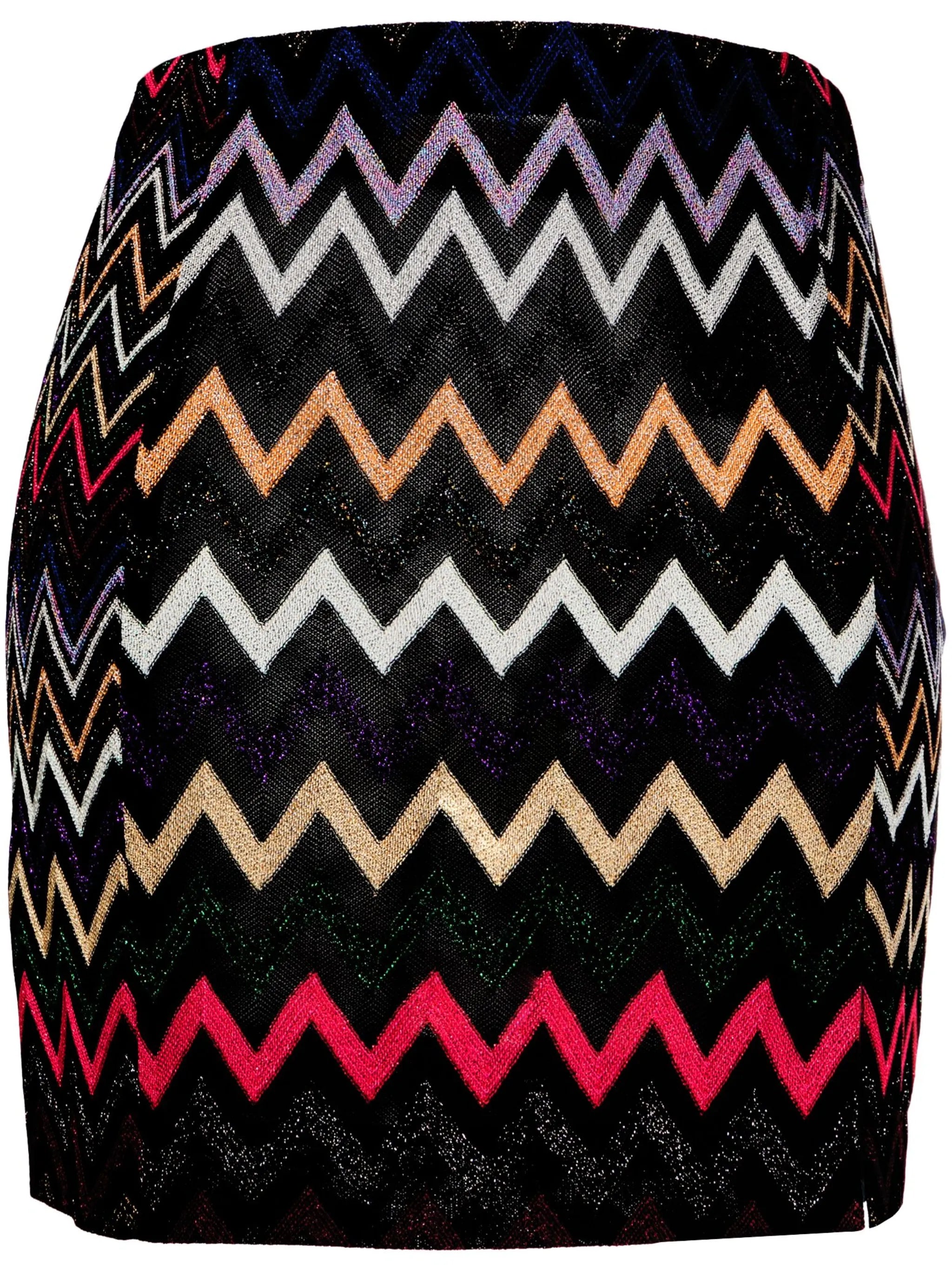 zigzag crochet-knit miniskirt