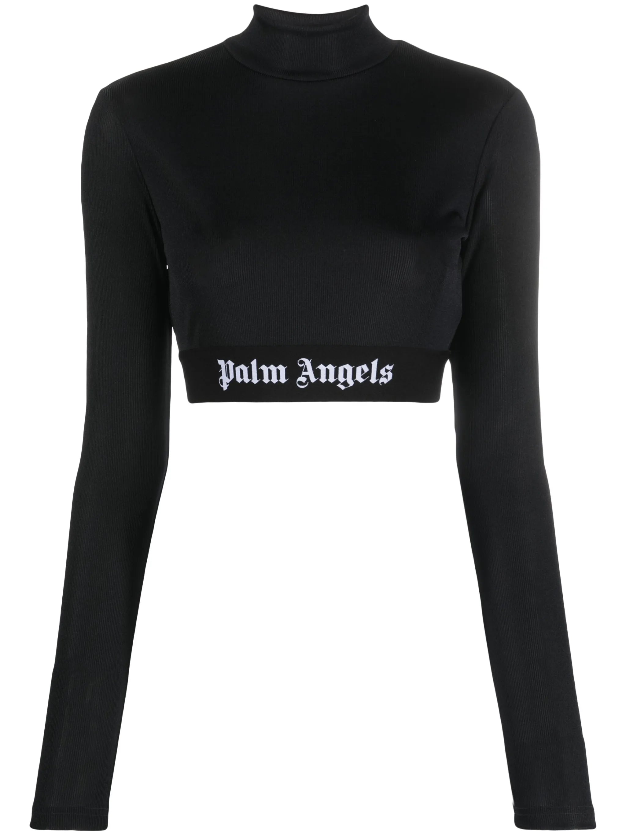 logo-waistband cropped top