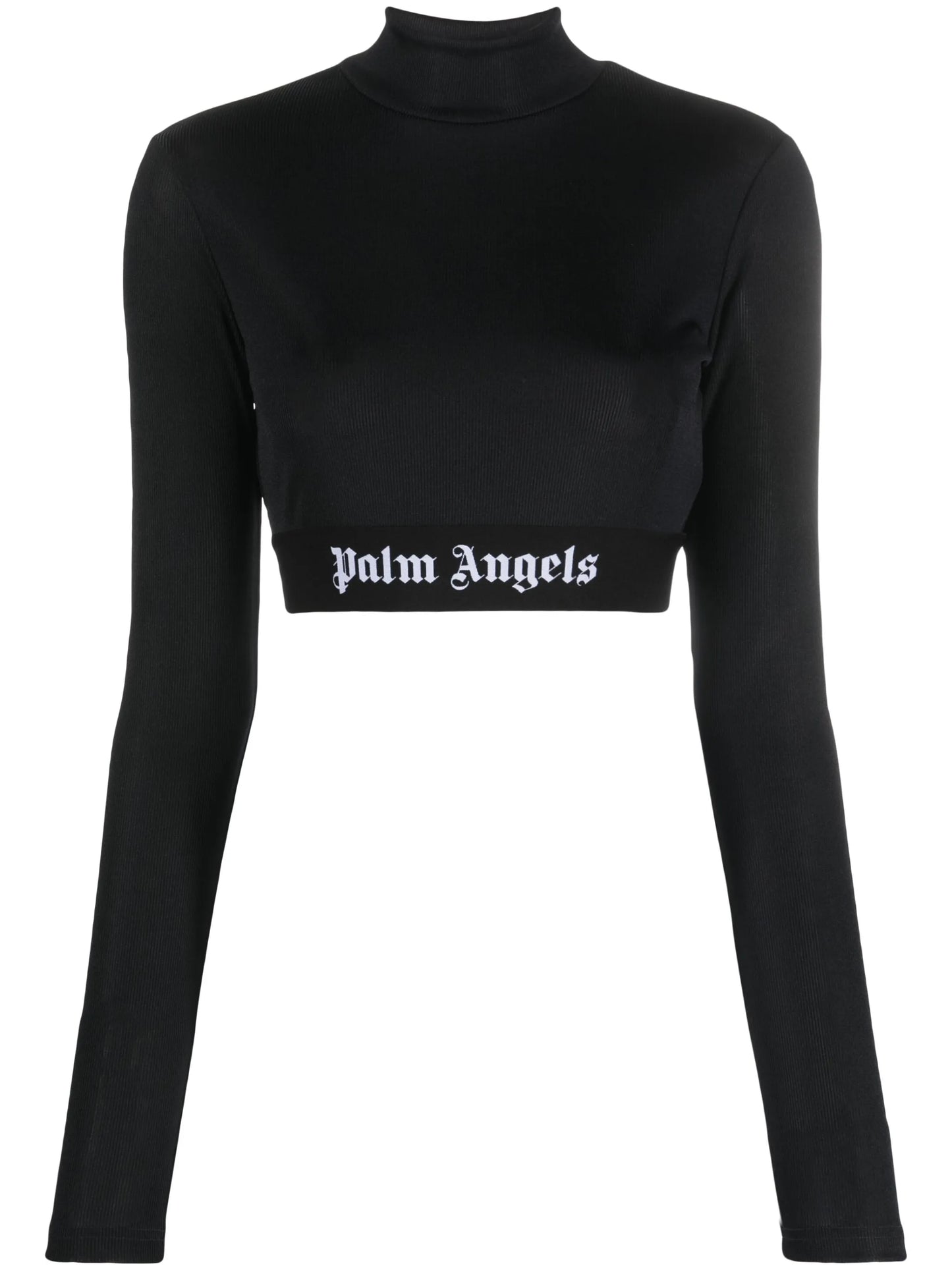 logo-waistband cropped top