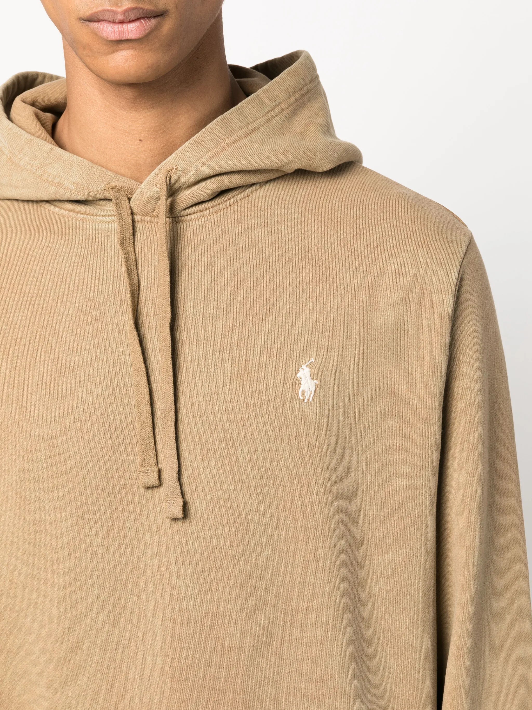 logo-embroidered cotton hoodie