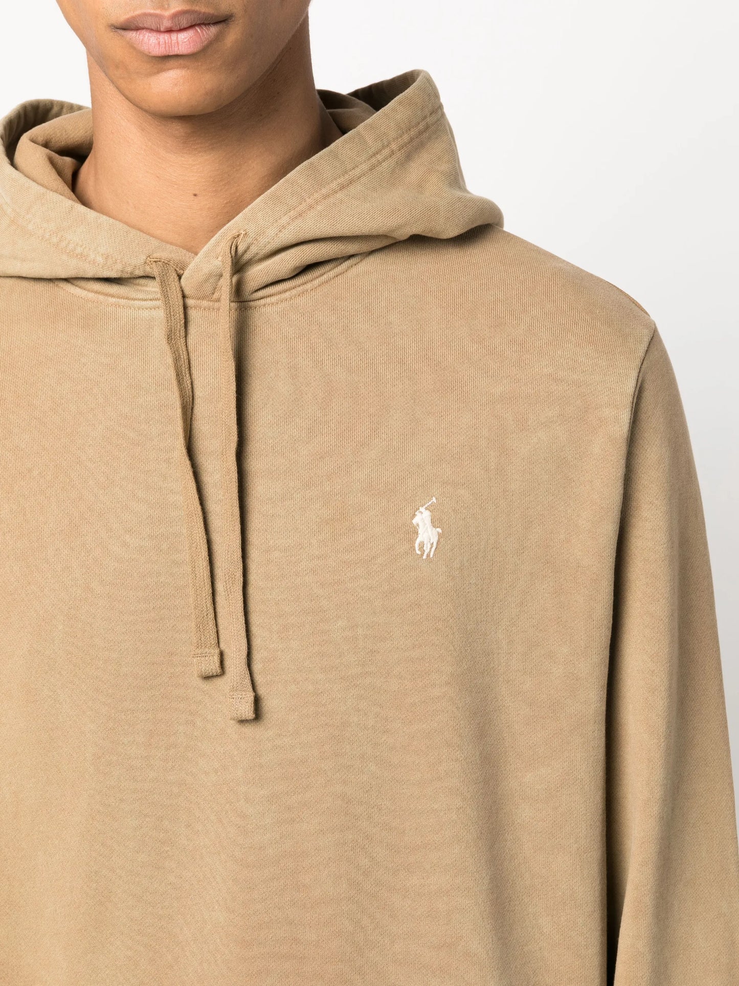 logo-embroidered cotton hoodie
