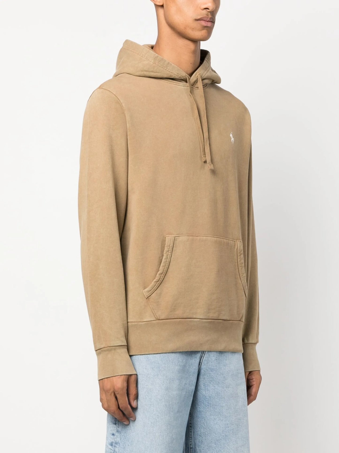logo-embroidered cotton hoodie