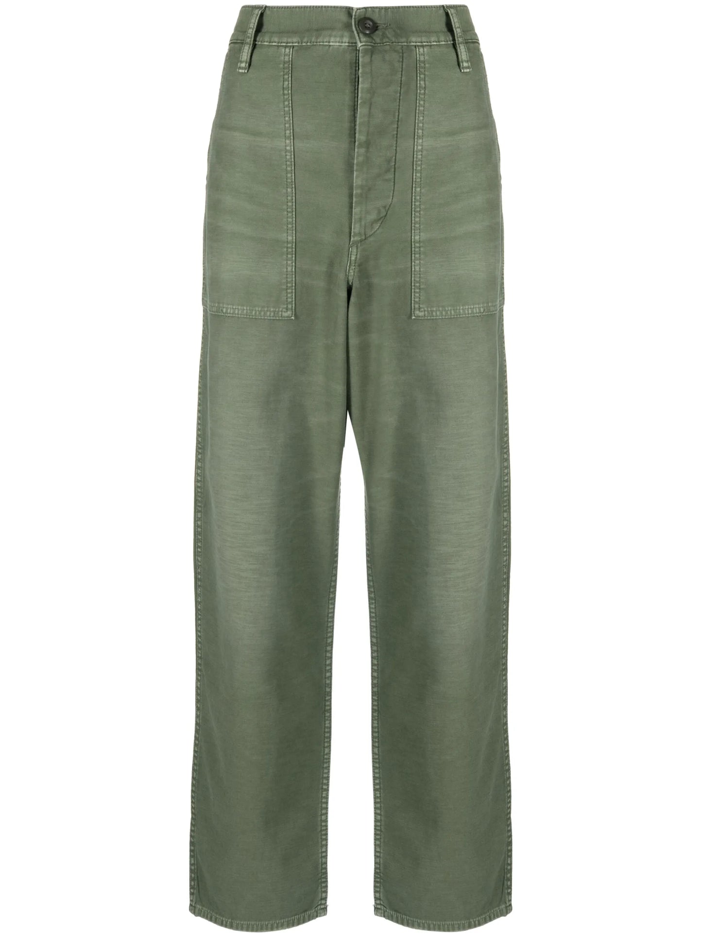 straight-leg cotton trousers