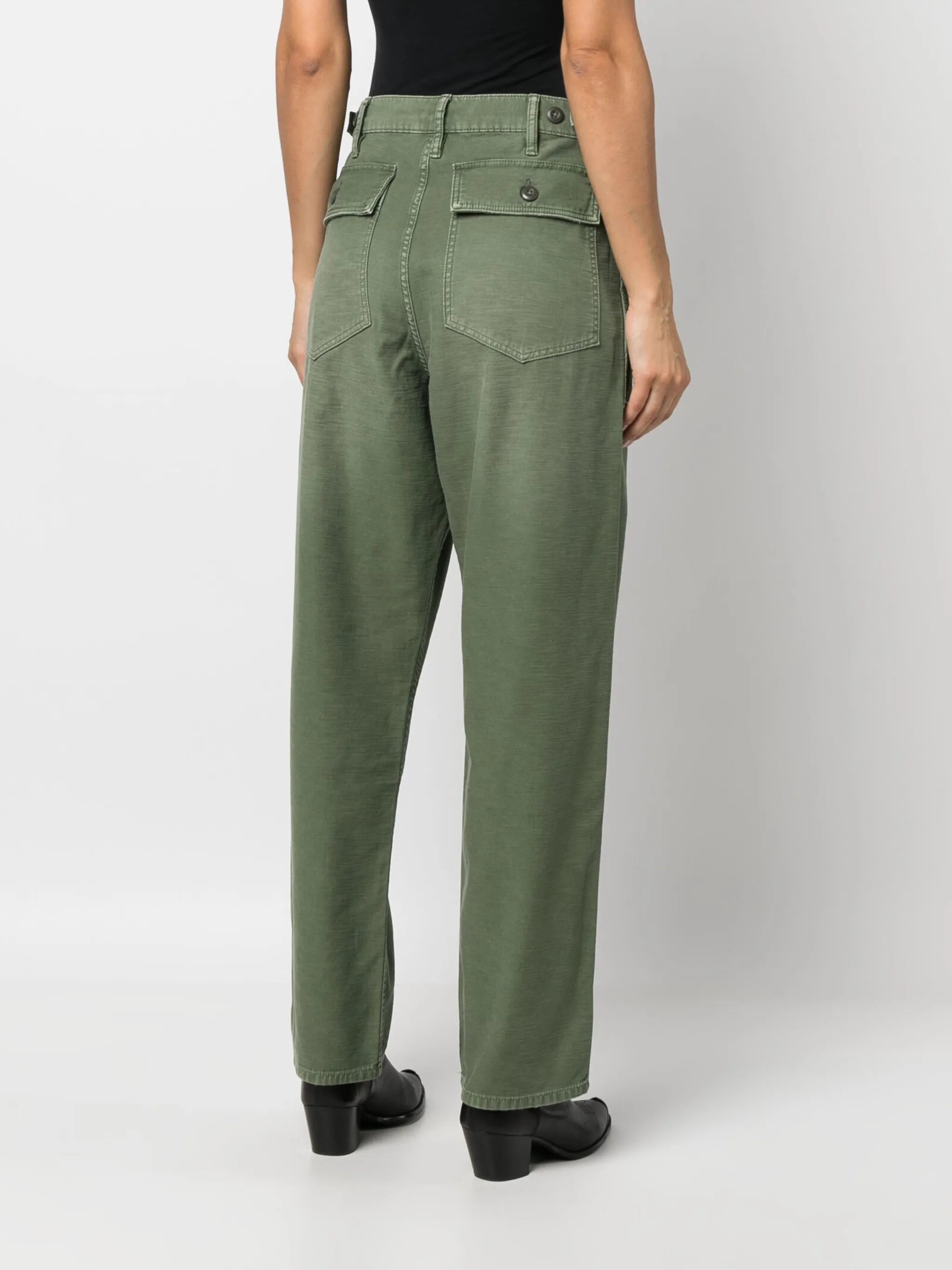 straight-leg cotton trousers