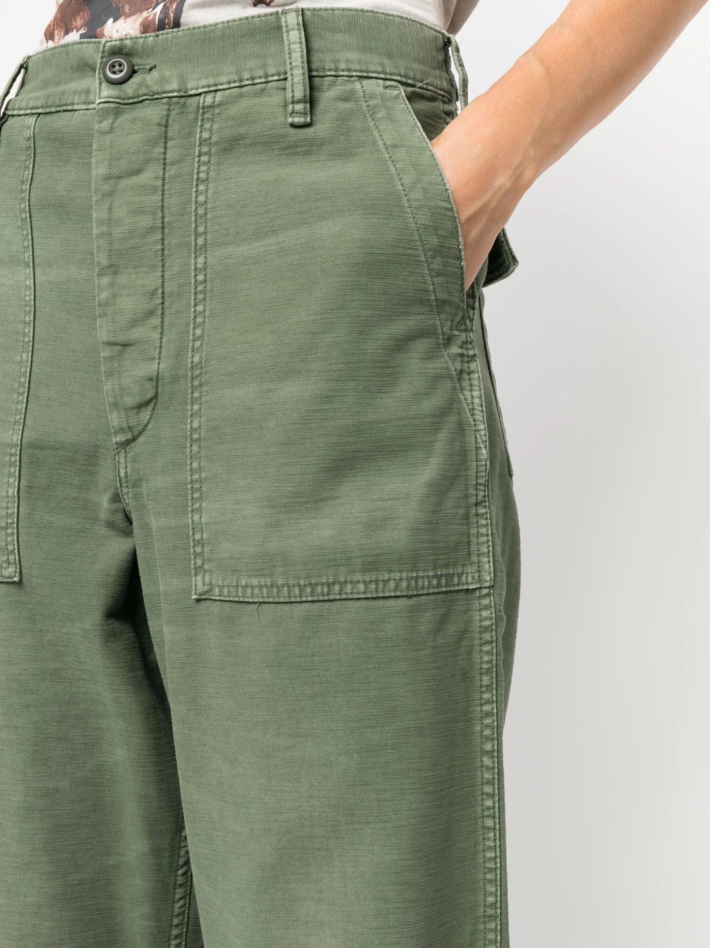 straight-leg cotton trousers