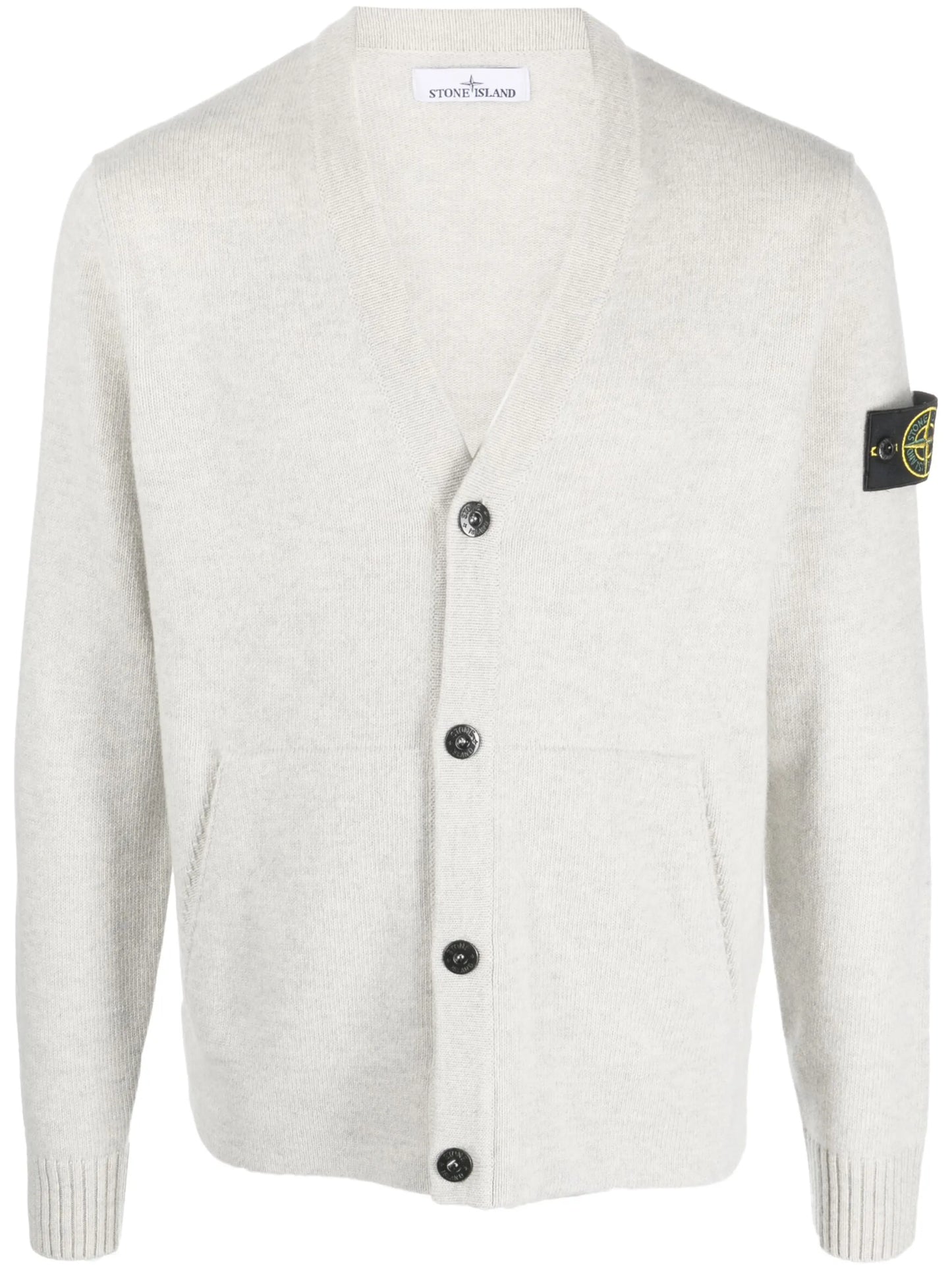 Compass-motif ribbed cardigan
