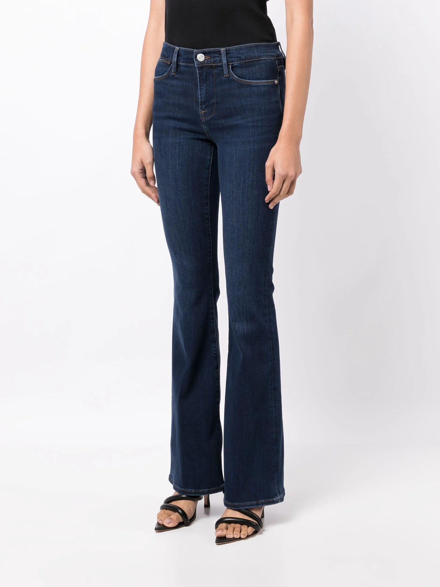 mid-rise flared jeans