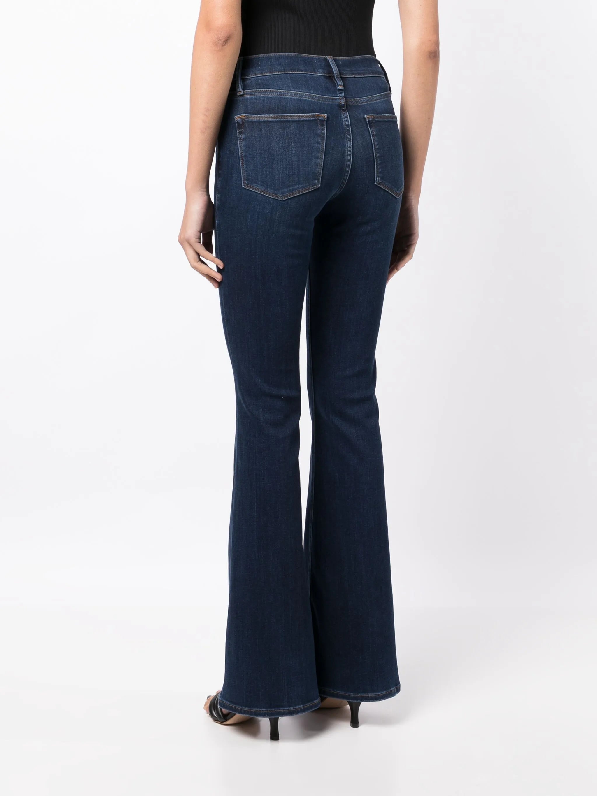 mid-rise flared jeans