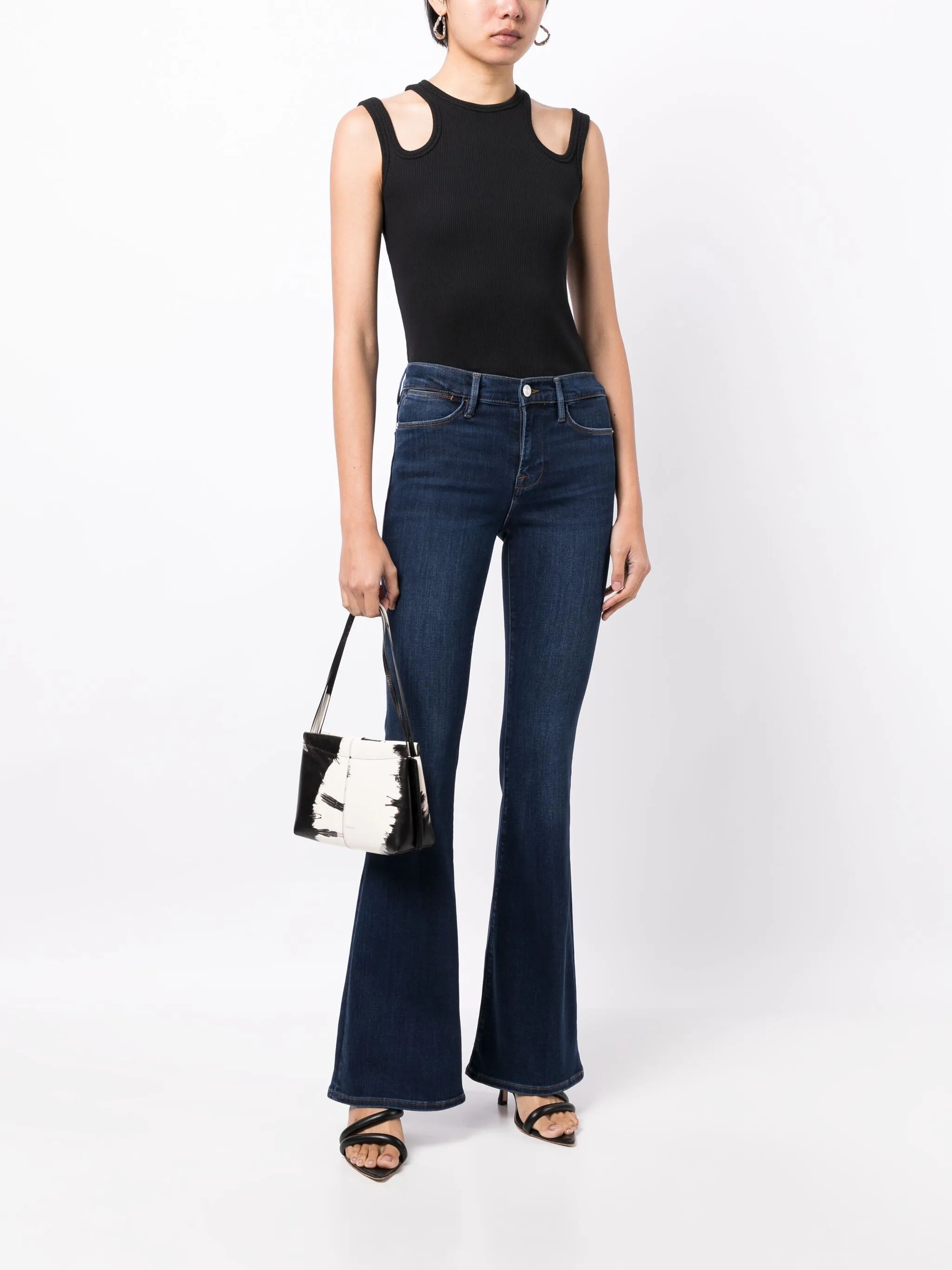 mid-rise flared jeans