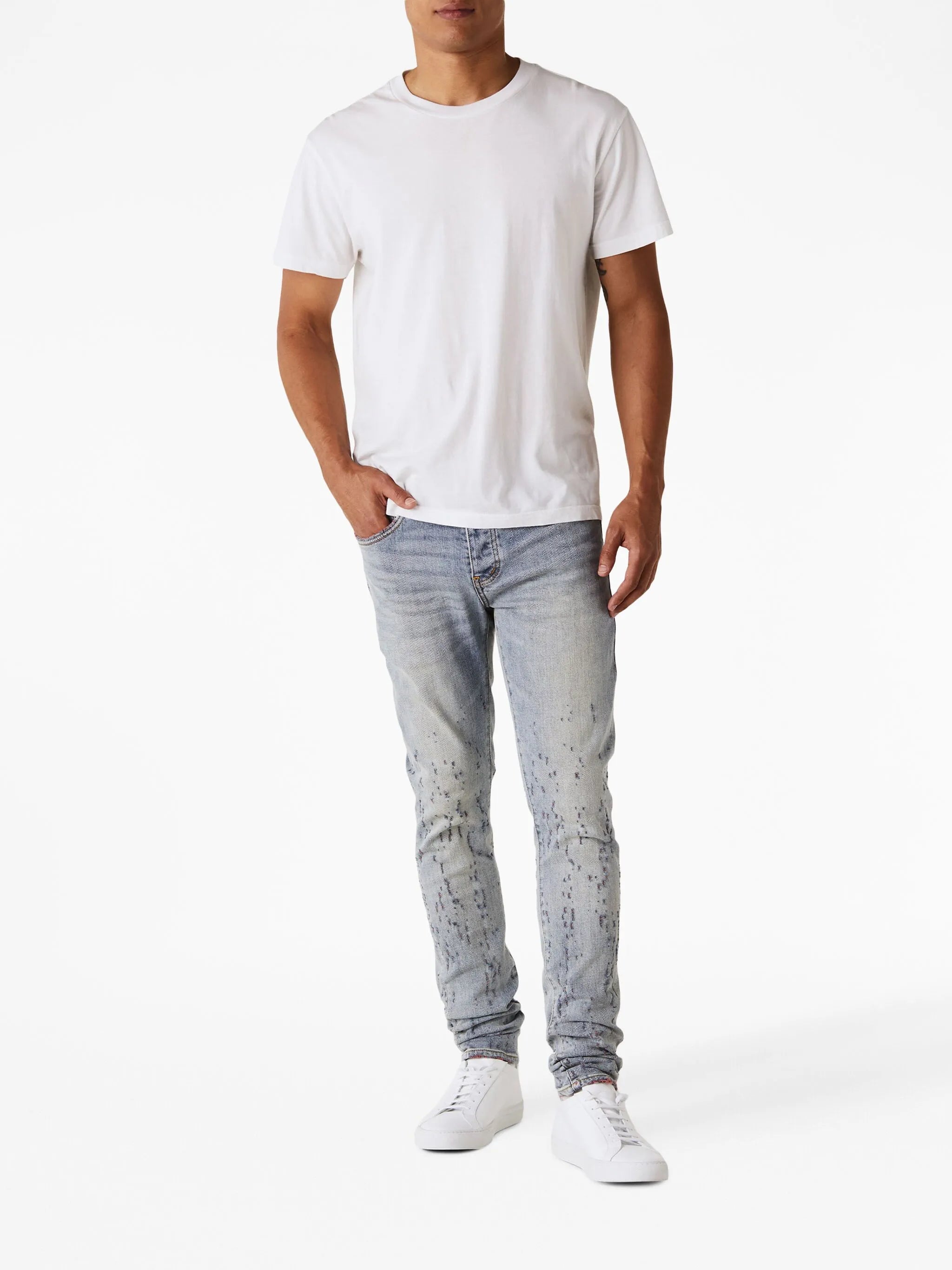 distressed low-rise skinny jeans
