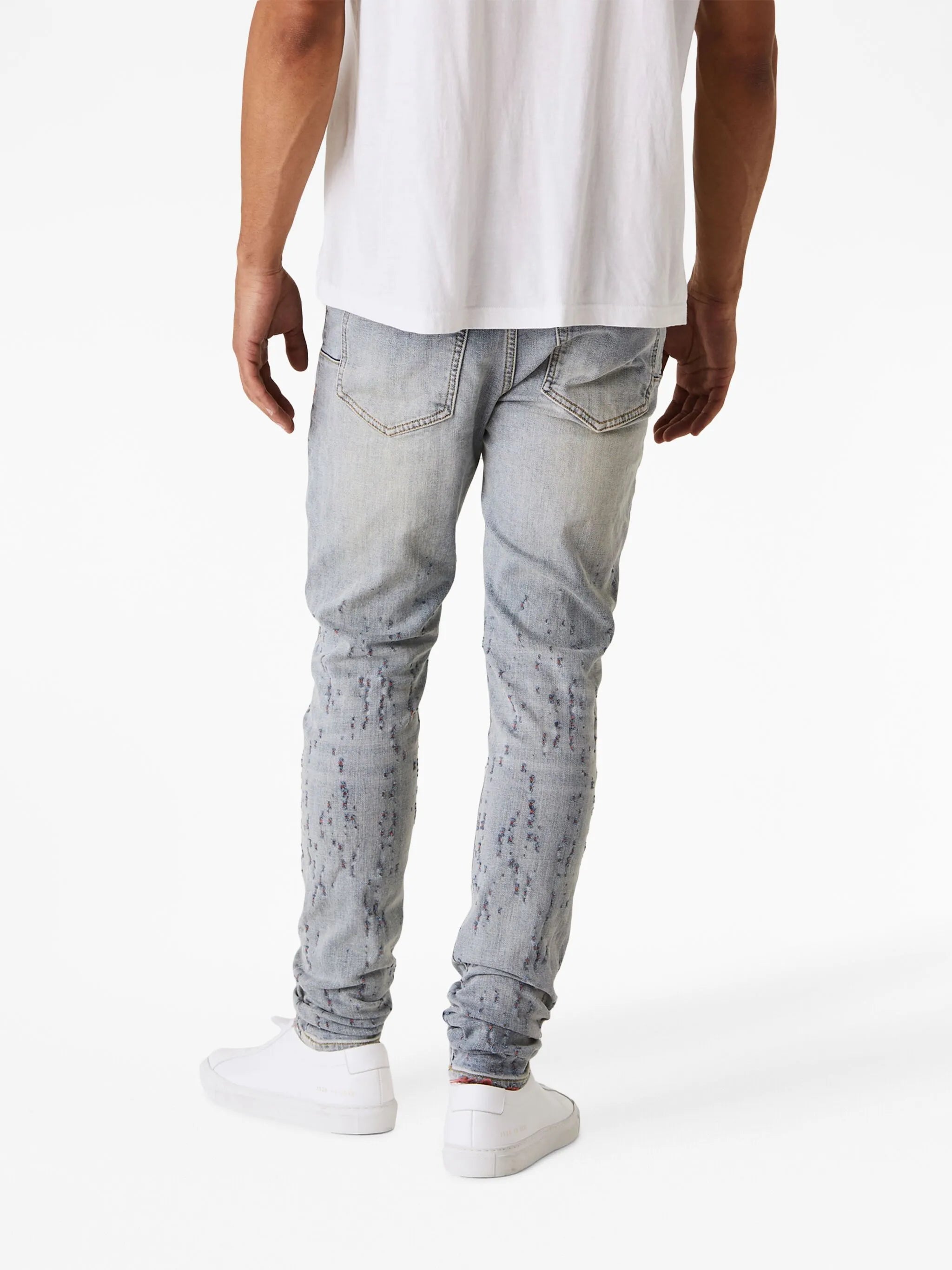 distressed low-rise skinny jeans