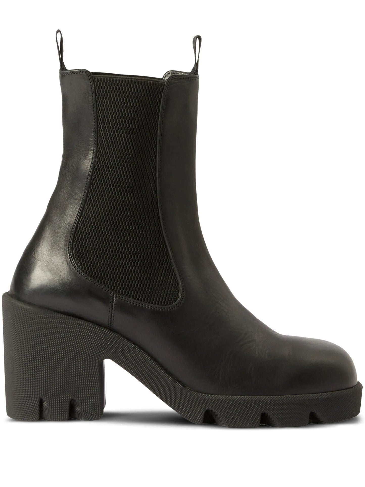 elasticated-panel leather boots