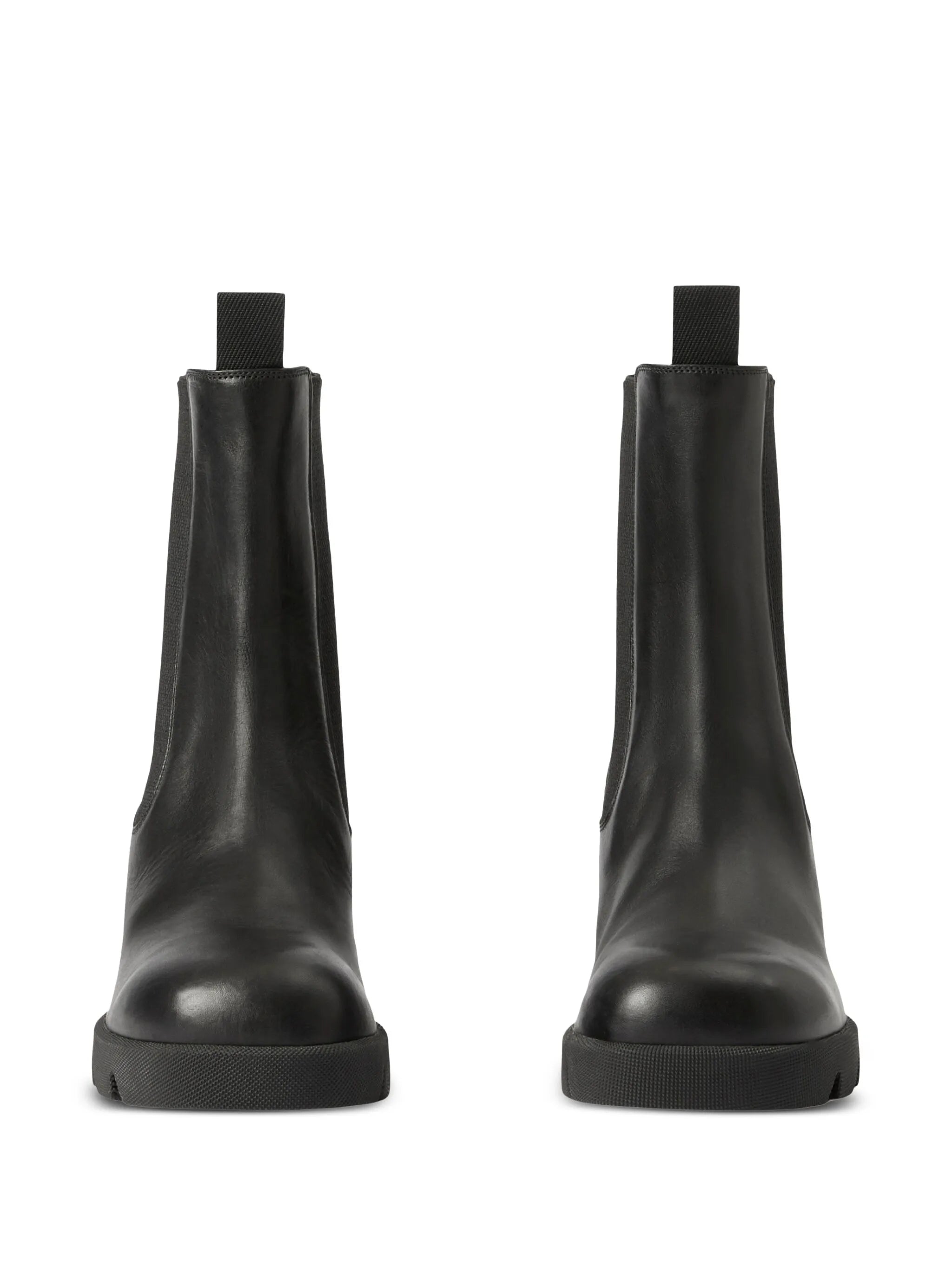 elasticated-panel leather boots