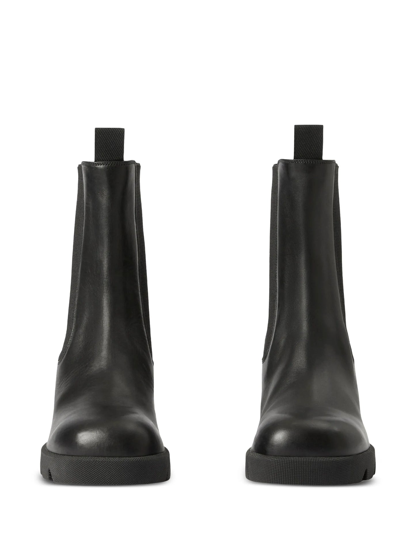 elasticated-panel leather boots