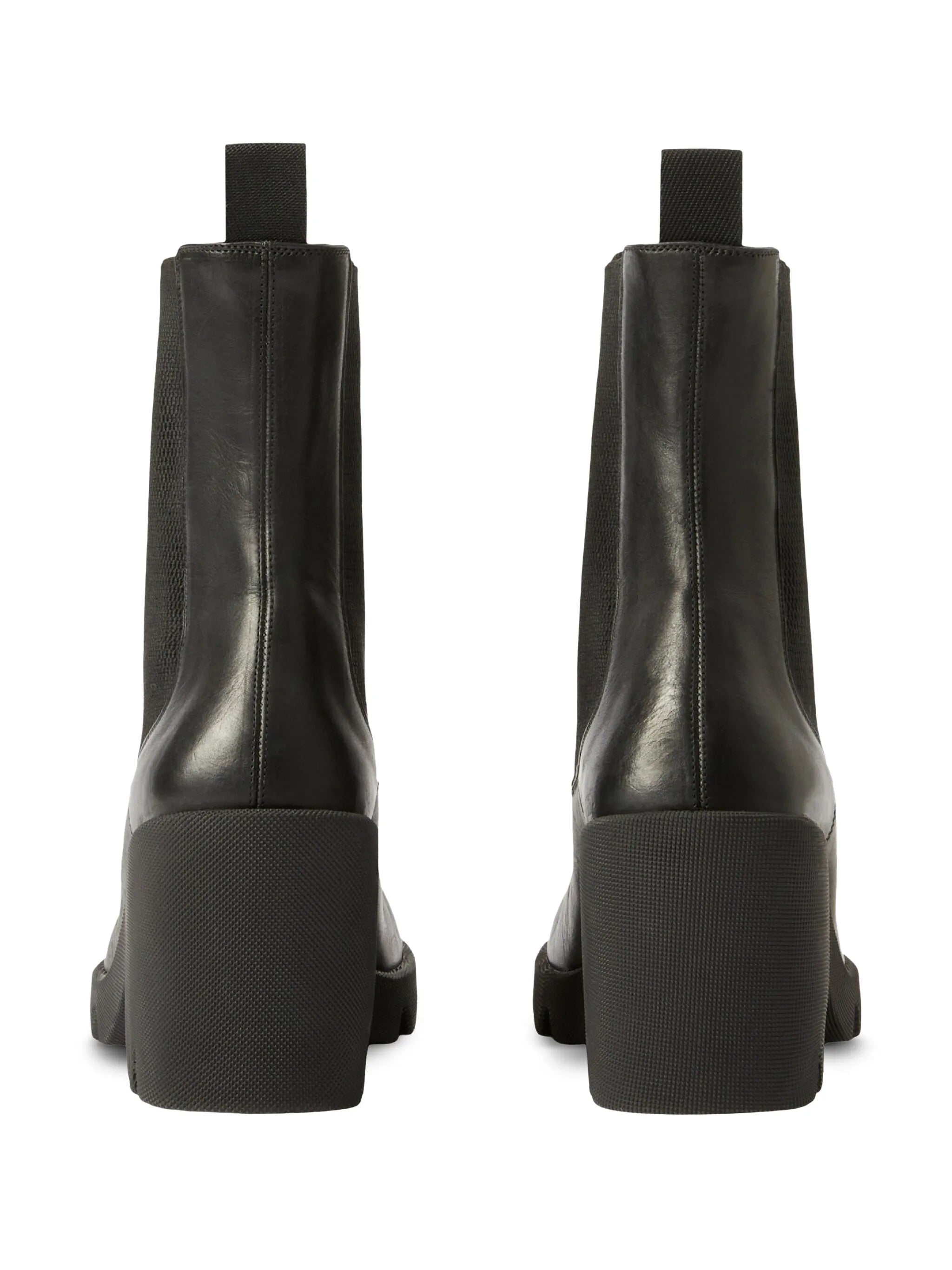 elasticated-panel leather boots