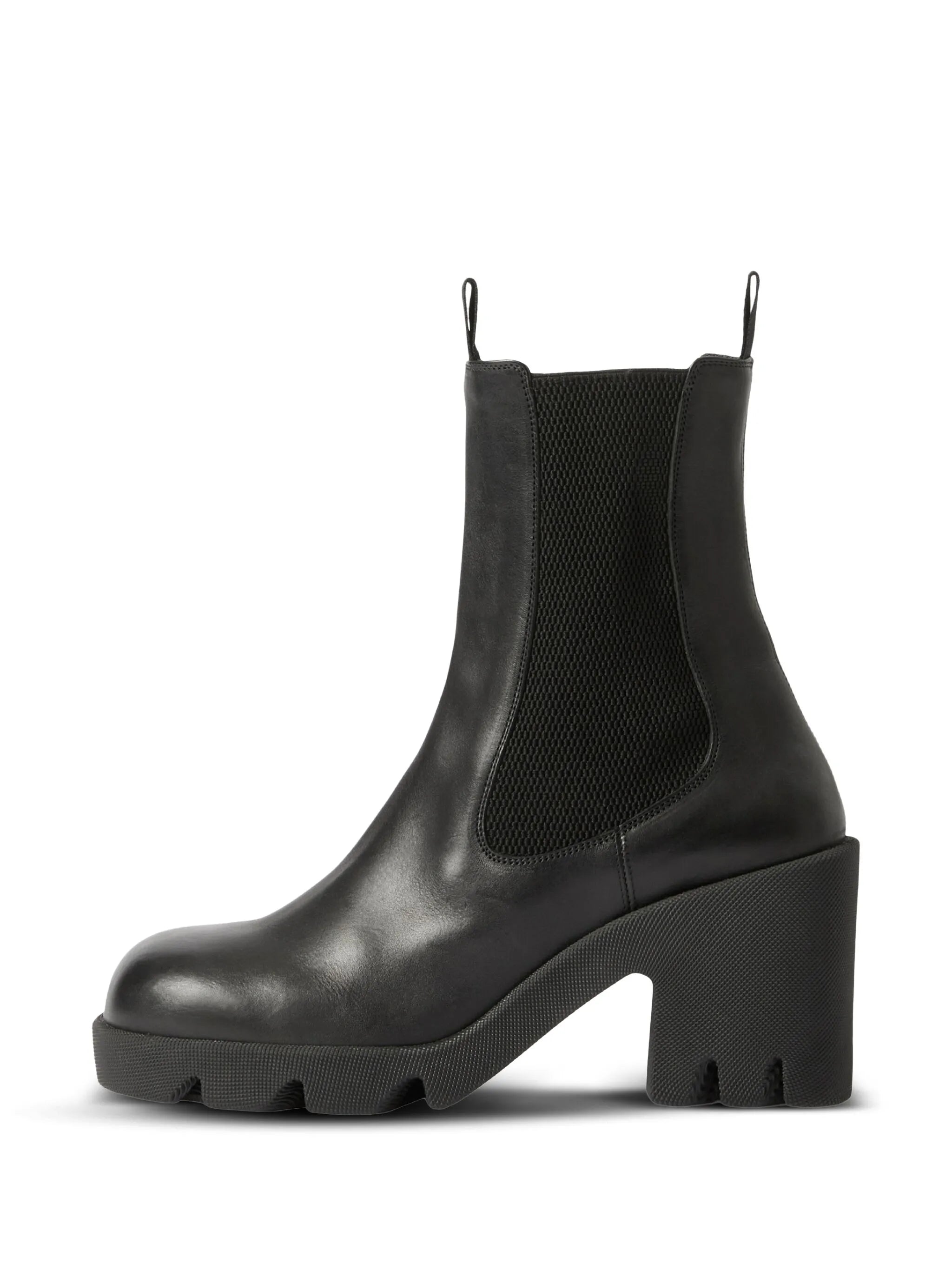 elasticated-panel leather boots