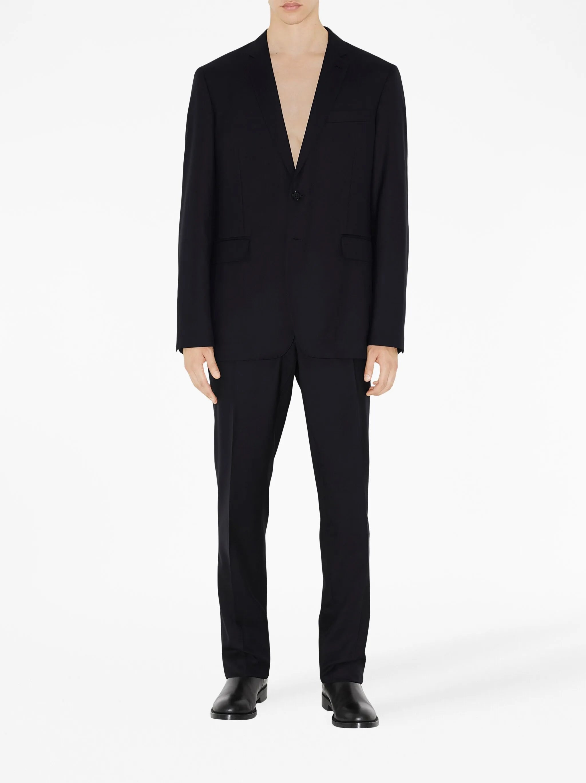 notched-collar single-breasted blazer