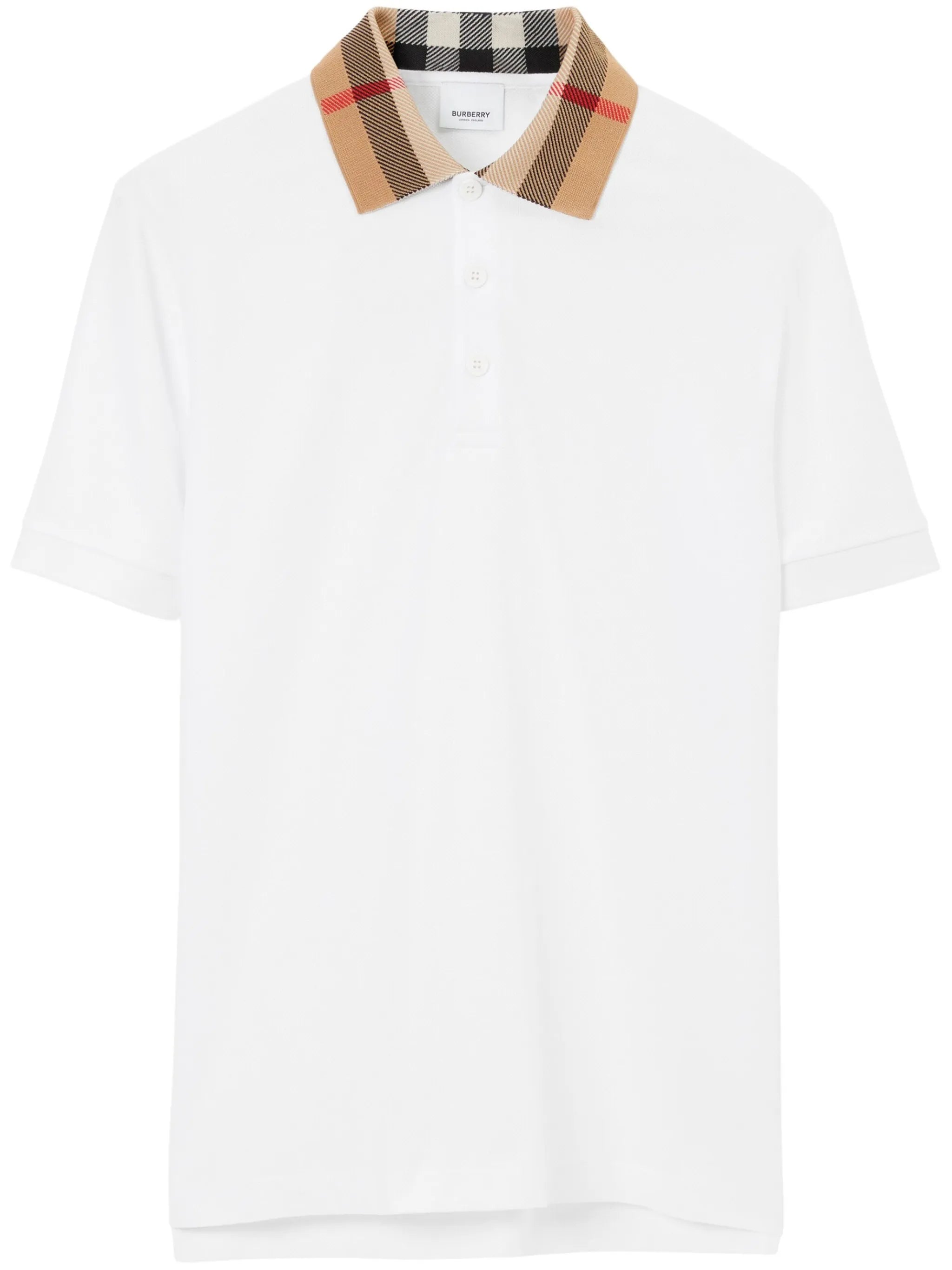 Check print-detail polo shirt