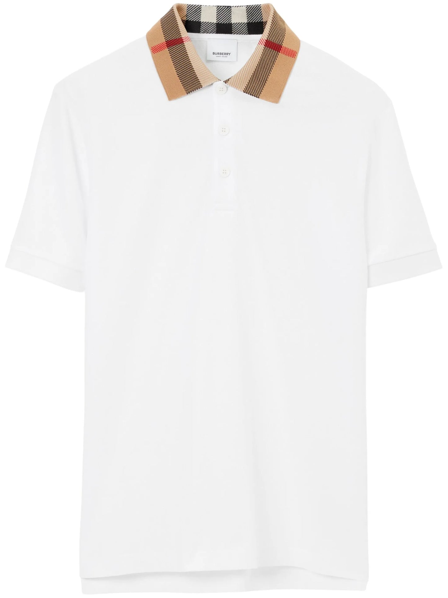 Check print-detail polo shirt