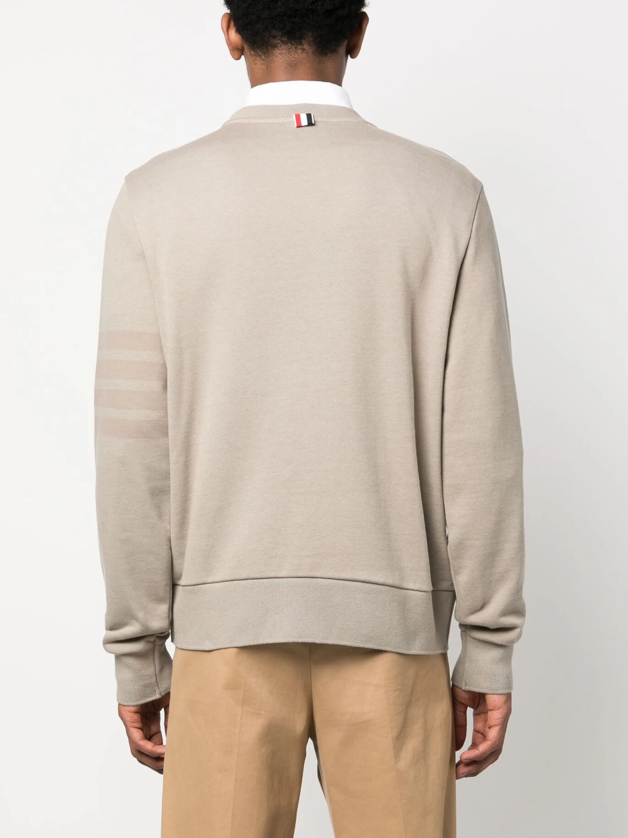 4-Bar stripes cotton sweatshirt